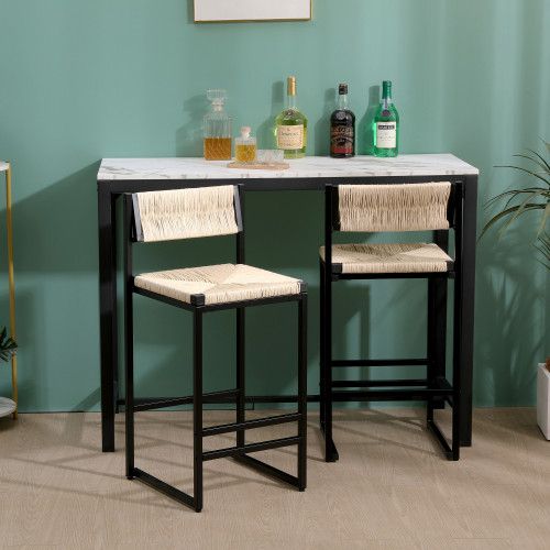 Designer × Homemade Creamy White Paper Rope Woven Bar Stools Set of 2 Hand Weave Size US L / EU 52-54 / 3 - 6 Thumbnail