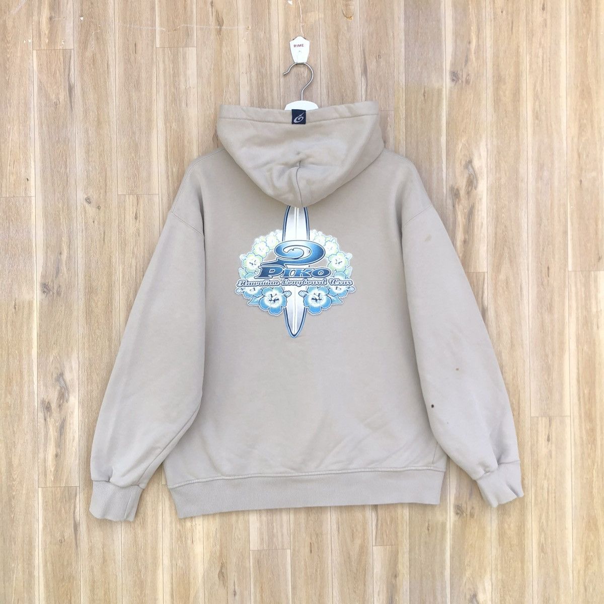 Vintage Vintage 90s Piko Hawaiian Longboard Wear Hoodie Zipper Size US L / EU 52-54 / 3 - 1 Thumbnail