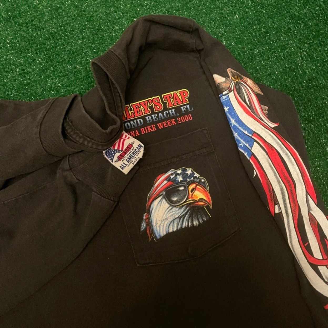 Vintage VINTAGE 90s Y2K Bike Week Daytona Biker Sleeve Eagle VTG Long Sleeve Shirt Small Size US S / EU 44-46 / 1 - 3 Thumbnail