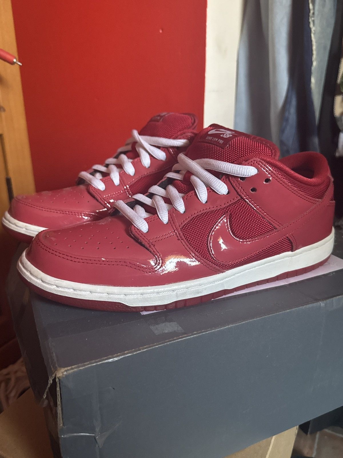 Nike Nike Low Pro SB Red Patent Leather Grailed