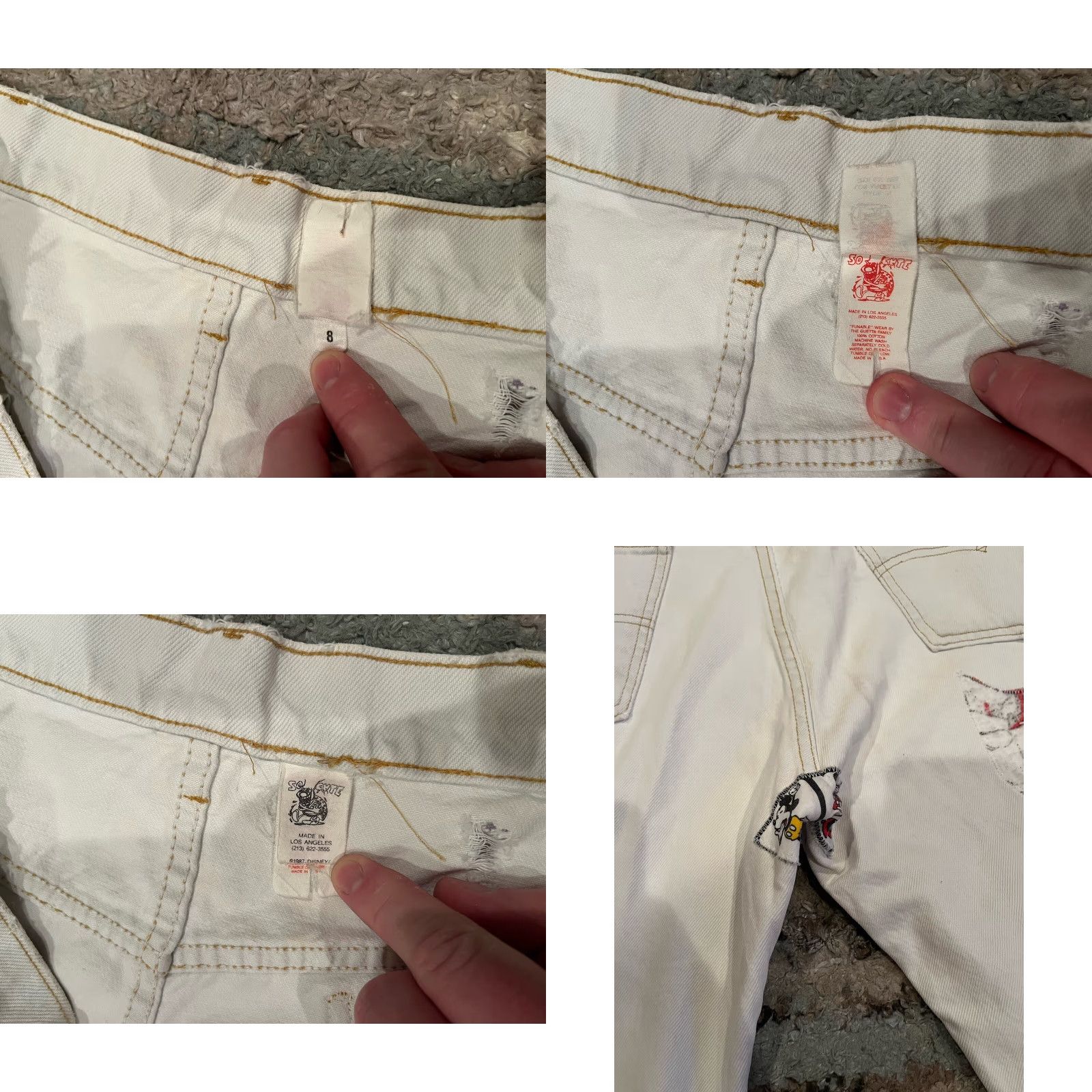 Levi's VINTAGE Levi's Disney Mickey Mouse White Distressed Jeans 8 Orange Tag So Cute VTG Jeans Size 30" / US 8 / IT 44 - 8 Thumbnail