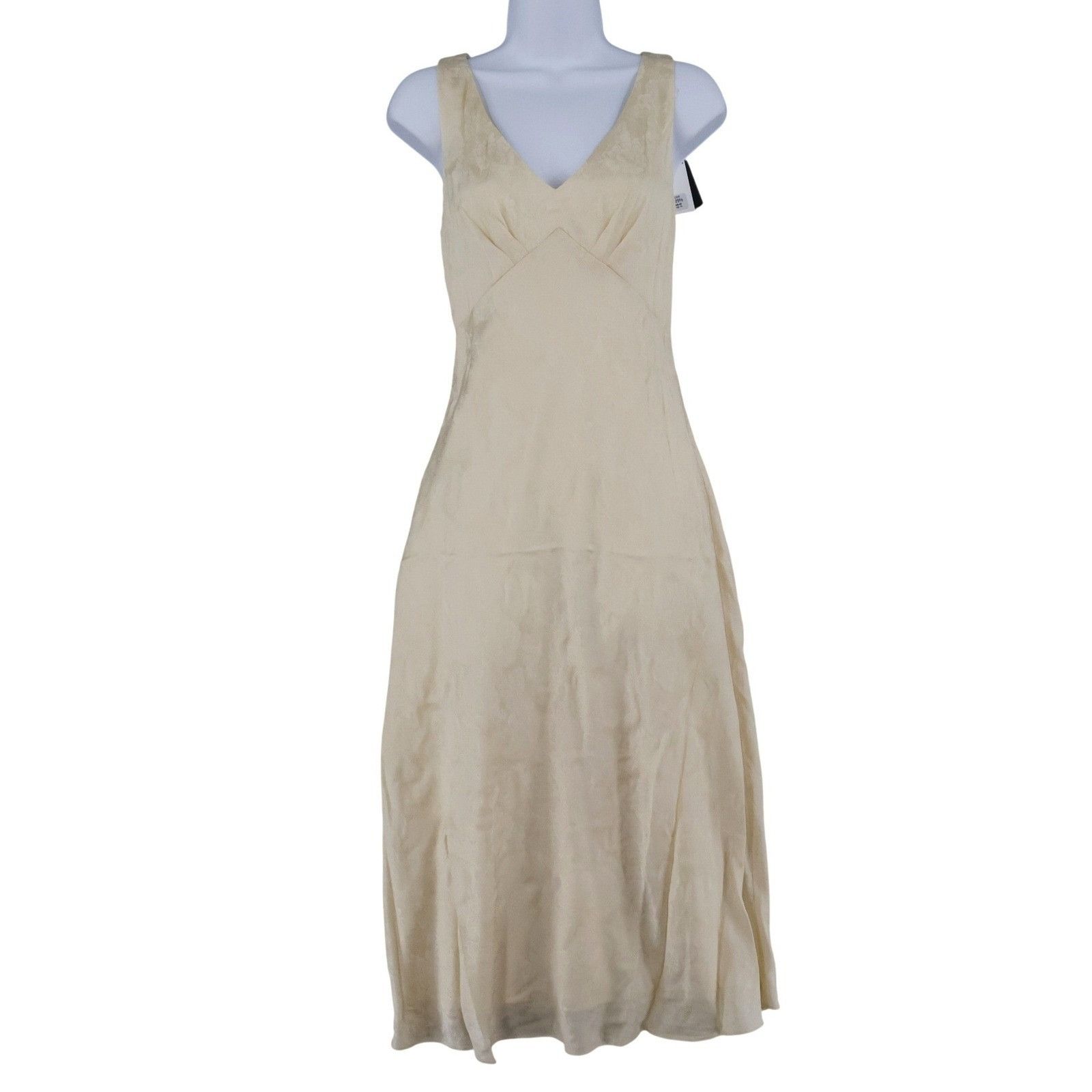 Lauren Ralph Lauren LRL Ralph Lauren V Neck Sleeveless Midi Dress Womens 10 Crea Size L / US 10 / IT 46 - 1 Thumbnail