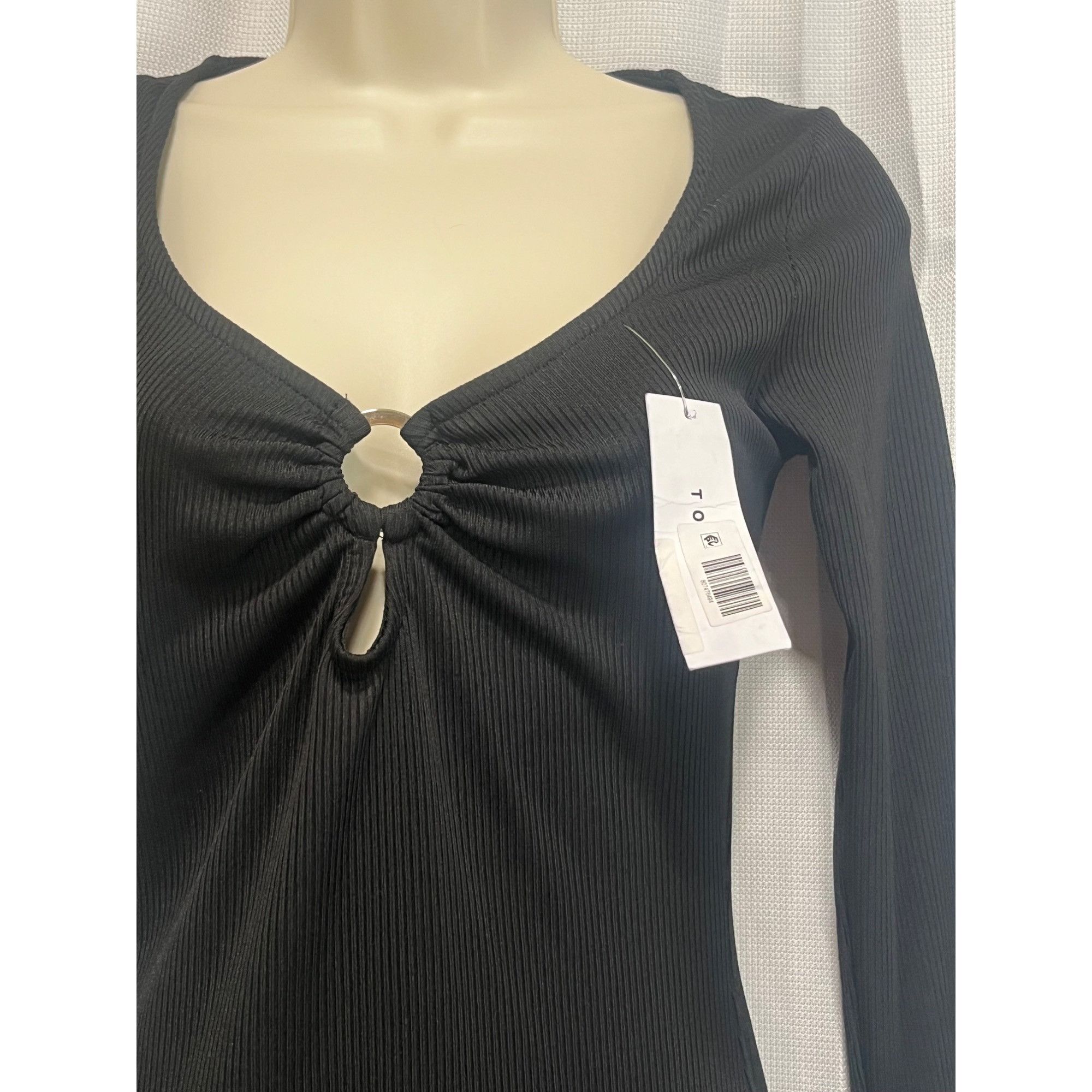 Topshop Topshop ring ribbed midi dress in black, XS (US 0-2) Size XS / US 0-2 / IT 36-38 - 13 Thumbnail