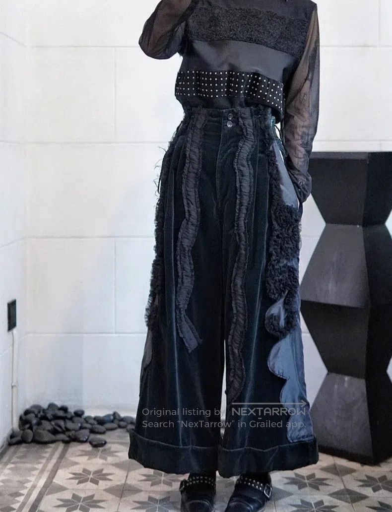 Comme des Garcons Comme Des Garcons size XS Super Heavy Velvet Wide-leg Trou Size 23" - 5 Thumbnail
