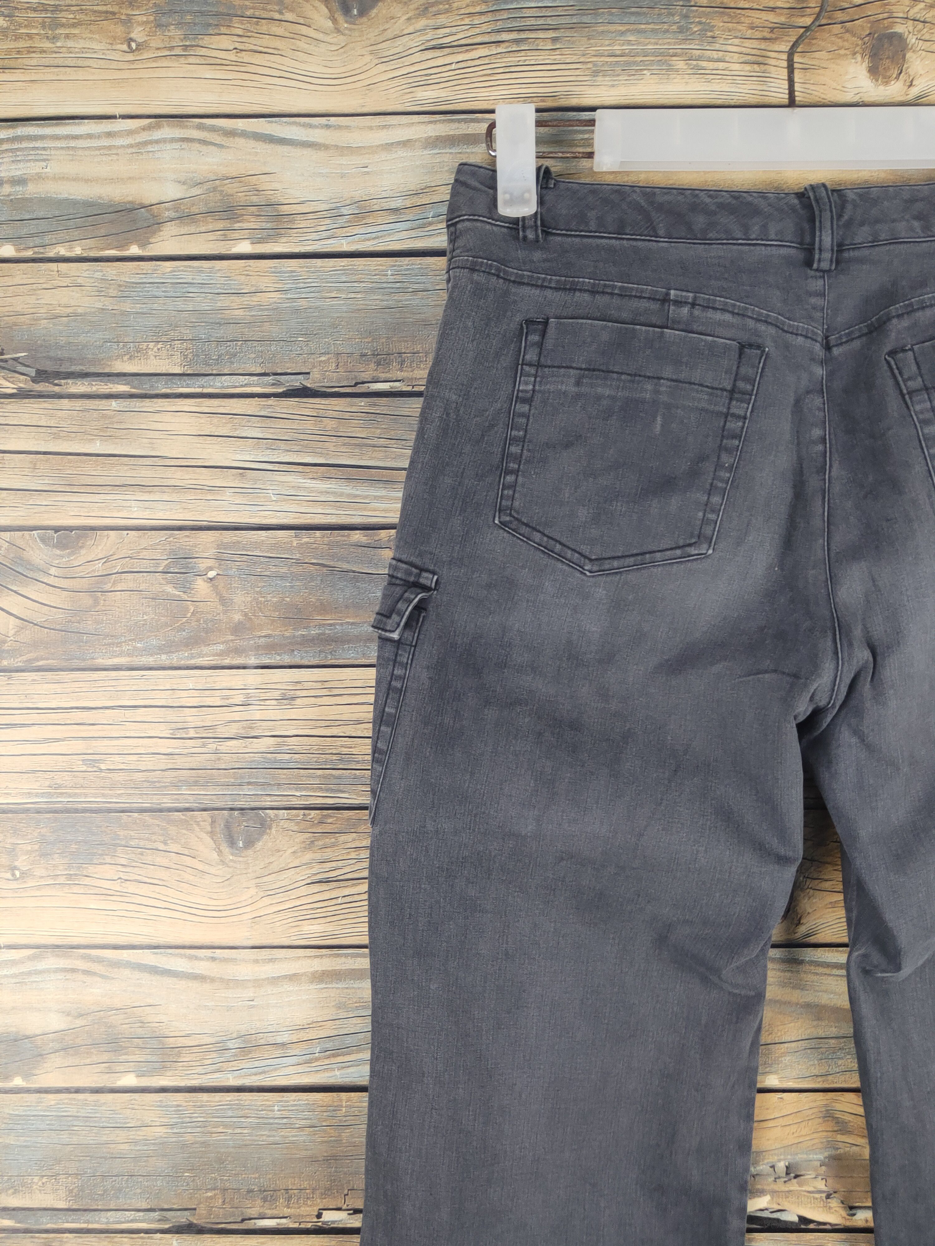 Japanese Brand DL Green Eye Black Faded Multipocket Cargo Pants #1536 Size 26" / US 2 / IT 38 - 8 Thumbnail