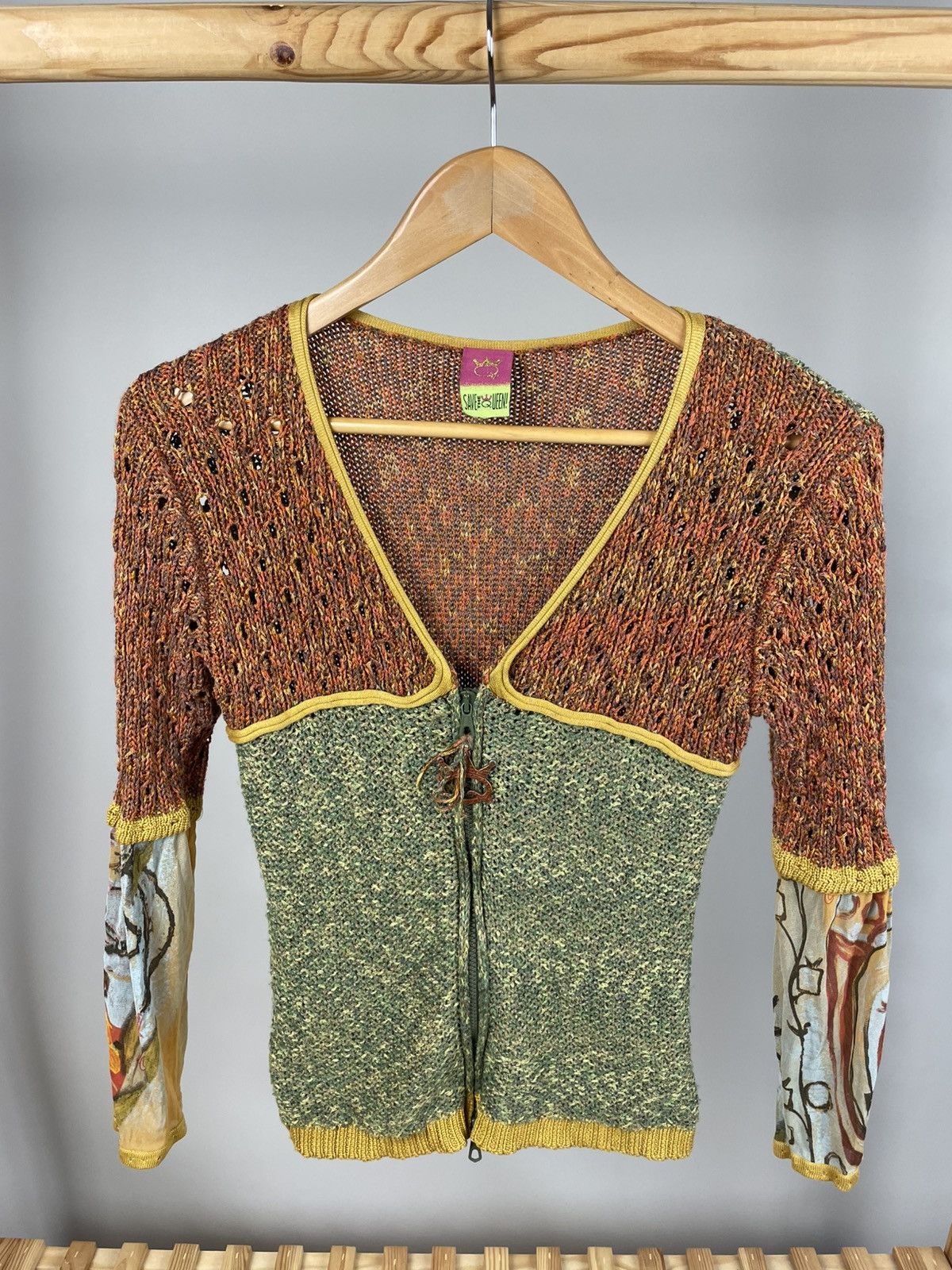Vintage Save the queen knit cardigan zip size M y2k Size M / US 6-8 / IT 42-44 - 1 Thumbnail