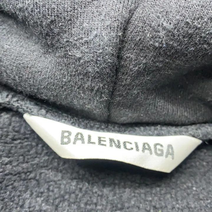 Balenciaga Balenciaga Black Athletic Printed Hoodie 0079-2507 Size XS / US 0-2 / IT 36-38 - 2 Thumbnail