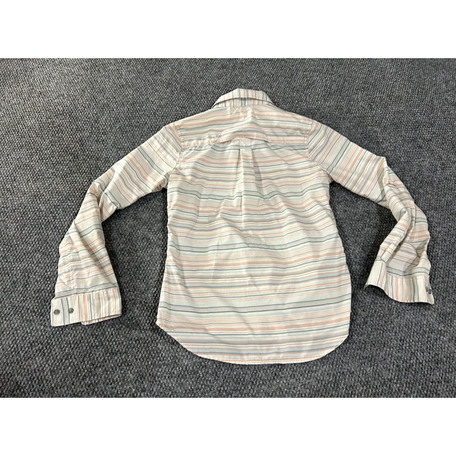 ExOfficio ExOfficio Shirt Womens Small Pastel Striped Lightweight Travel Outdoor Button Up Geometric Pattern Brown Long Sleeve Casual Quilt? Size S / US 4 / IT 40 - 7 Thumbnail