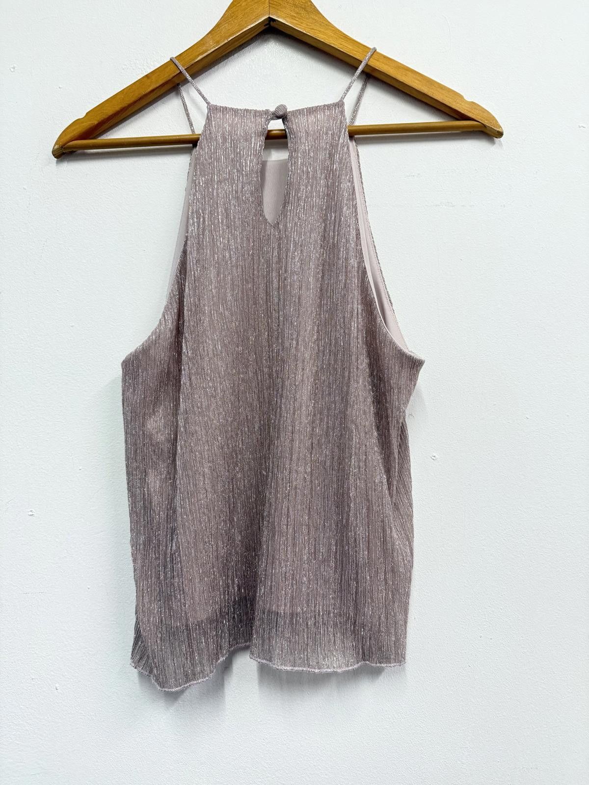 Other Petites Pink Shimmer Sleeveless Top Size EU 42 UK 14 Size L / US 10 / IT 46 - 1 Thumbnail