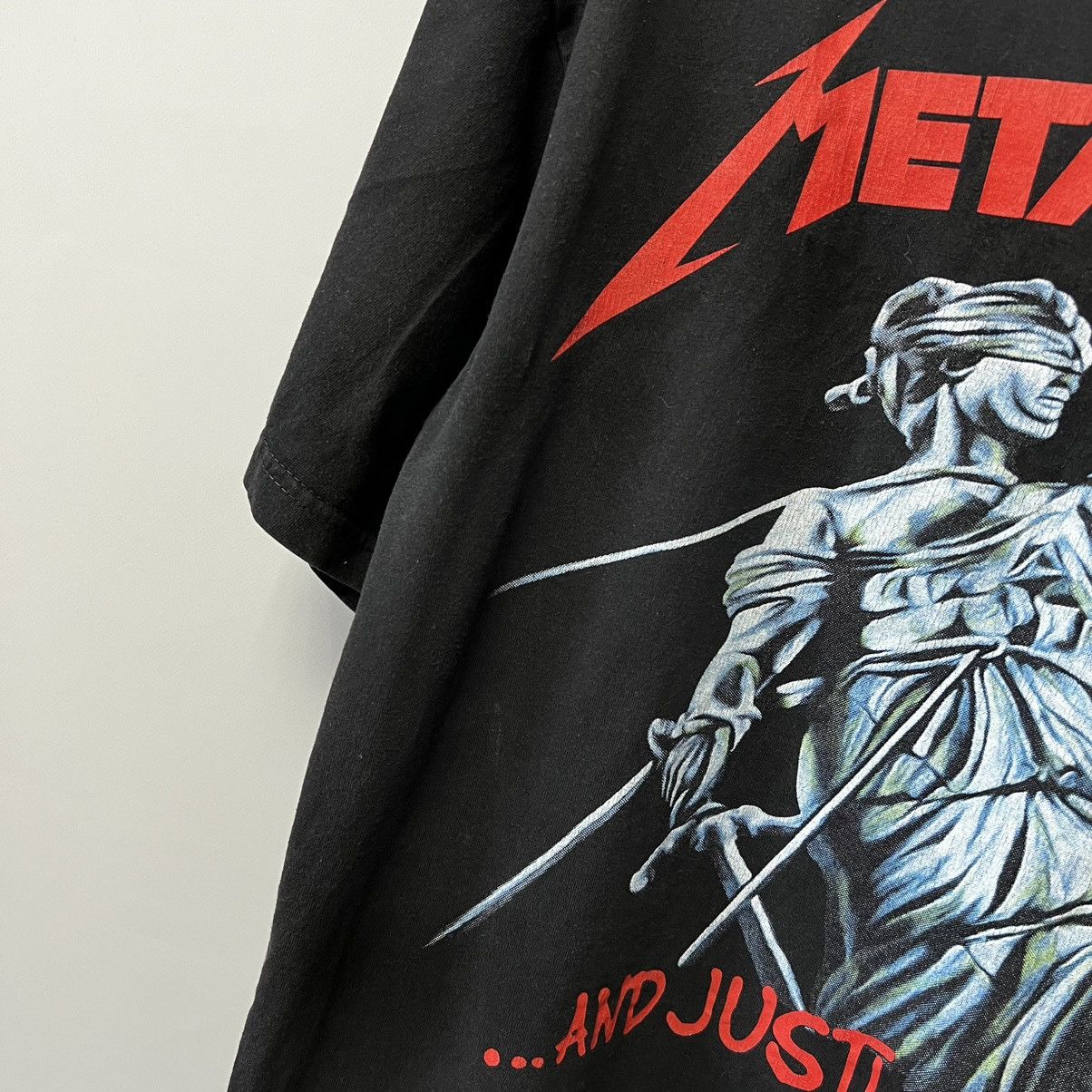 Metallica × Vintage Metallica No Justice For All Rock Band T Shirt Black Size US L / EU 52-54 / 3 - 4 Thumbnail