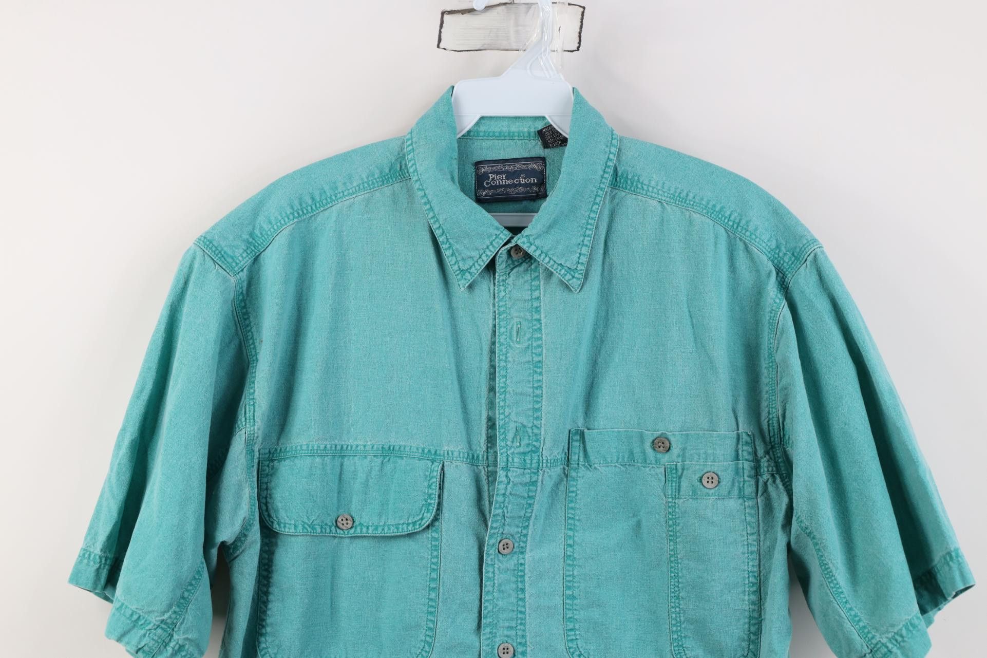 Vintage Vintage 90s Streetwear Stonewash Short Sleeve Button Shirt Size US M / EU 48-50 / 2 - 2 Thumbnail