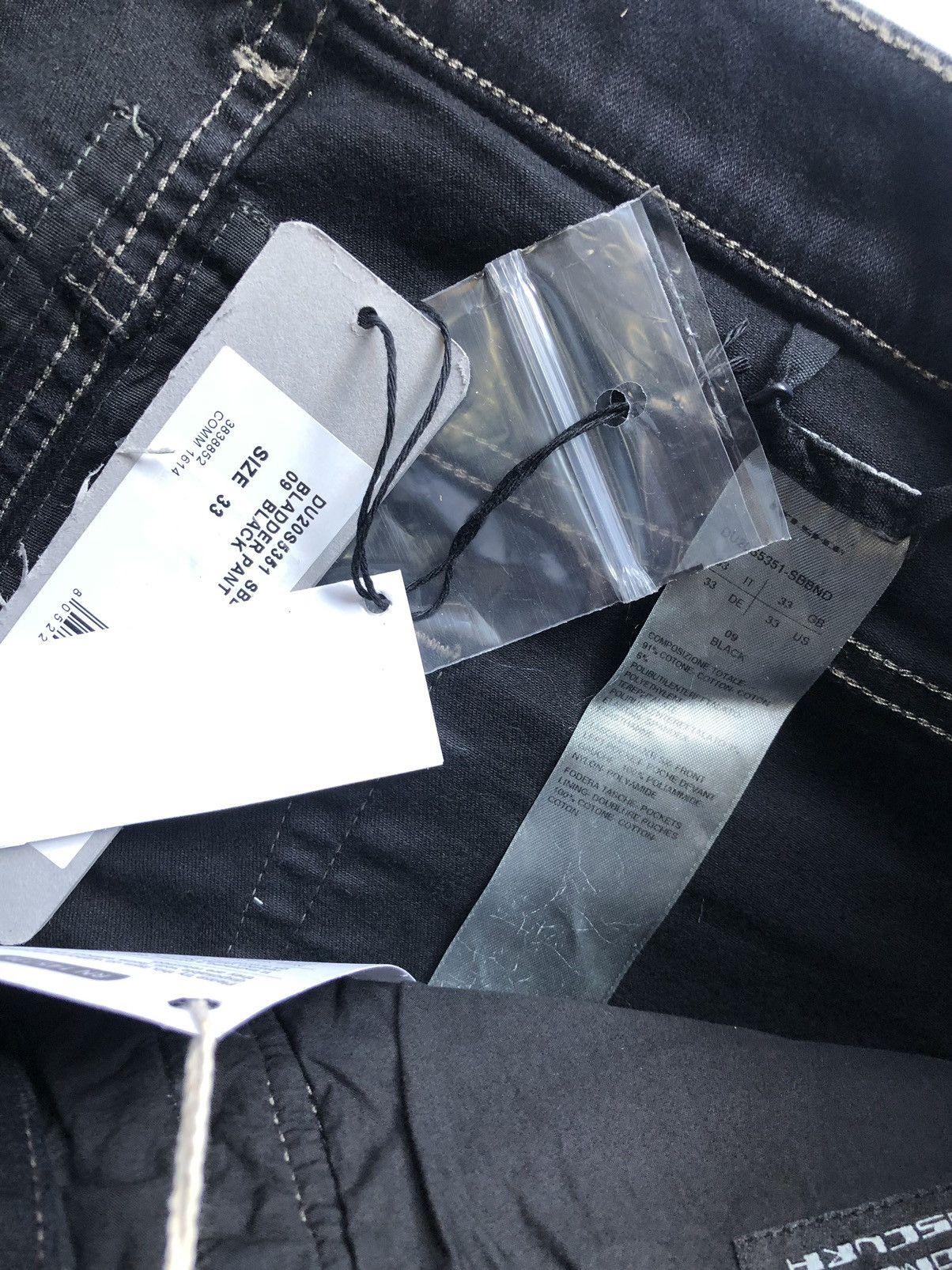 Rick Owens Drkshdw RICK OWENS DRKSHDW Black Denim Bladder Pant sz 33 Size US 33 - 5 Thumbnail