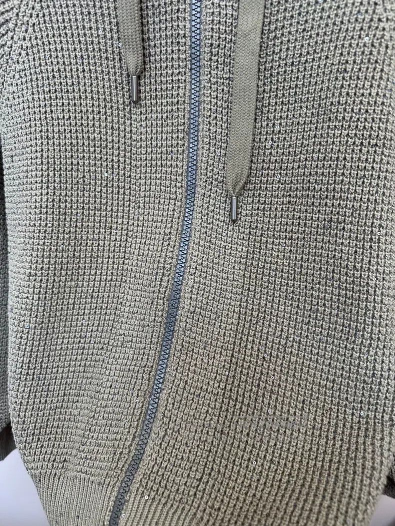 Brunello Cucinelli Brunello Cucinelli Sequined Knitted Hooded Cardigan Size XXS / US 00 / IT 34 - 2 Thumbnail