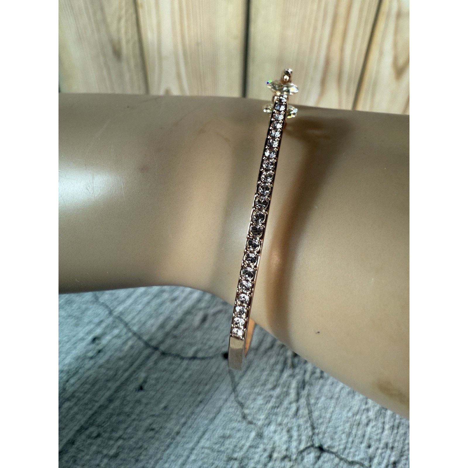 Givenchy Givenchy Rose Gold Floating Stone Cuff Hinge Bracelet 7-8" Size ONE SIZE - 4 Thumbnail