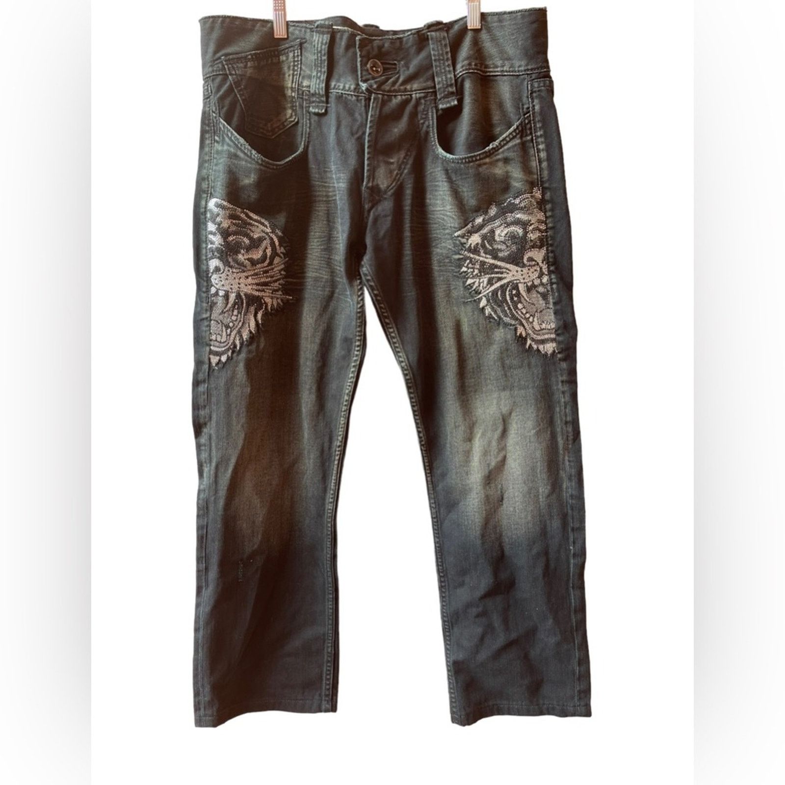 Ed Hardy Ed hardy By Christian Audigier jeans Sz 36x32 Silver Tiger Size US 36 / EU 52 - 1 Thumbnail