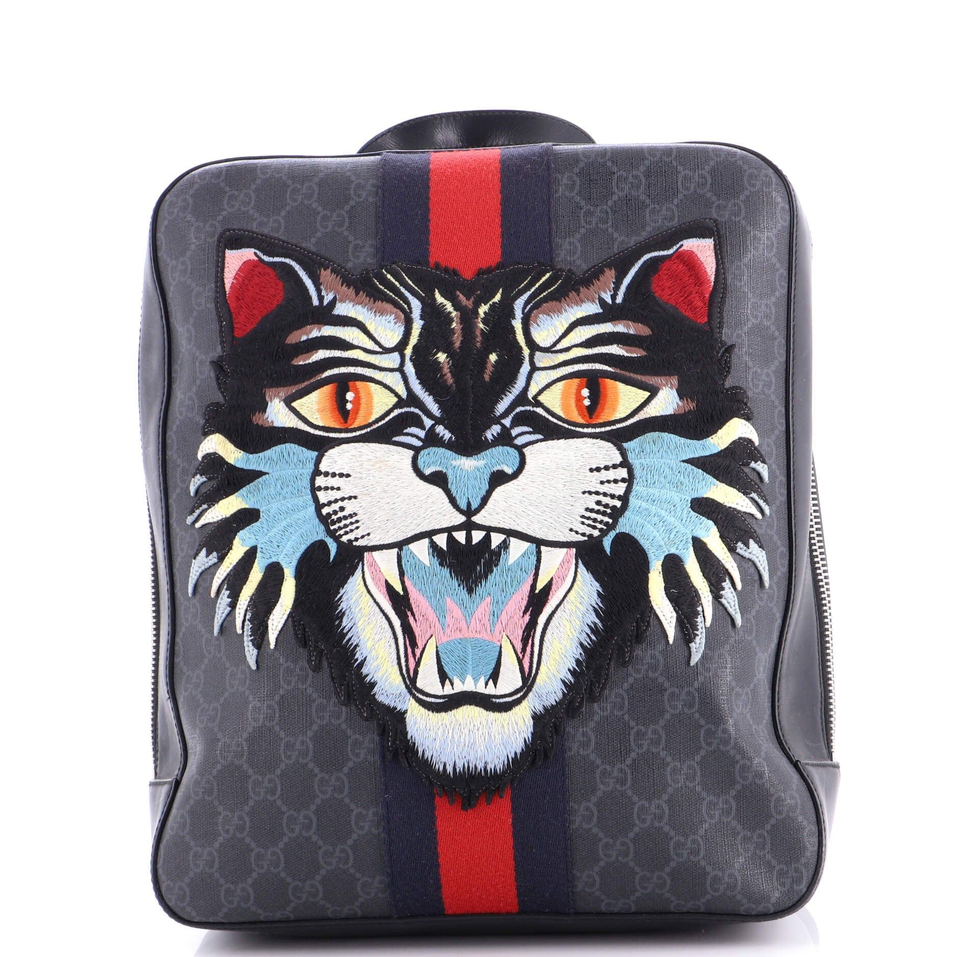 Gucci Angry Cat Web Backpack Size ONE SIZE - 1 Thumbnail
