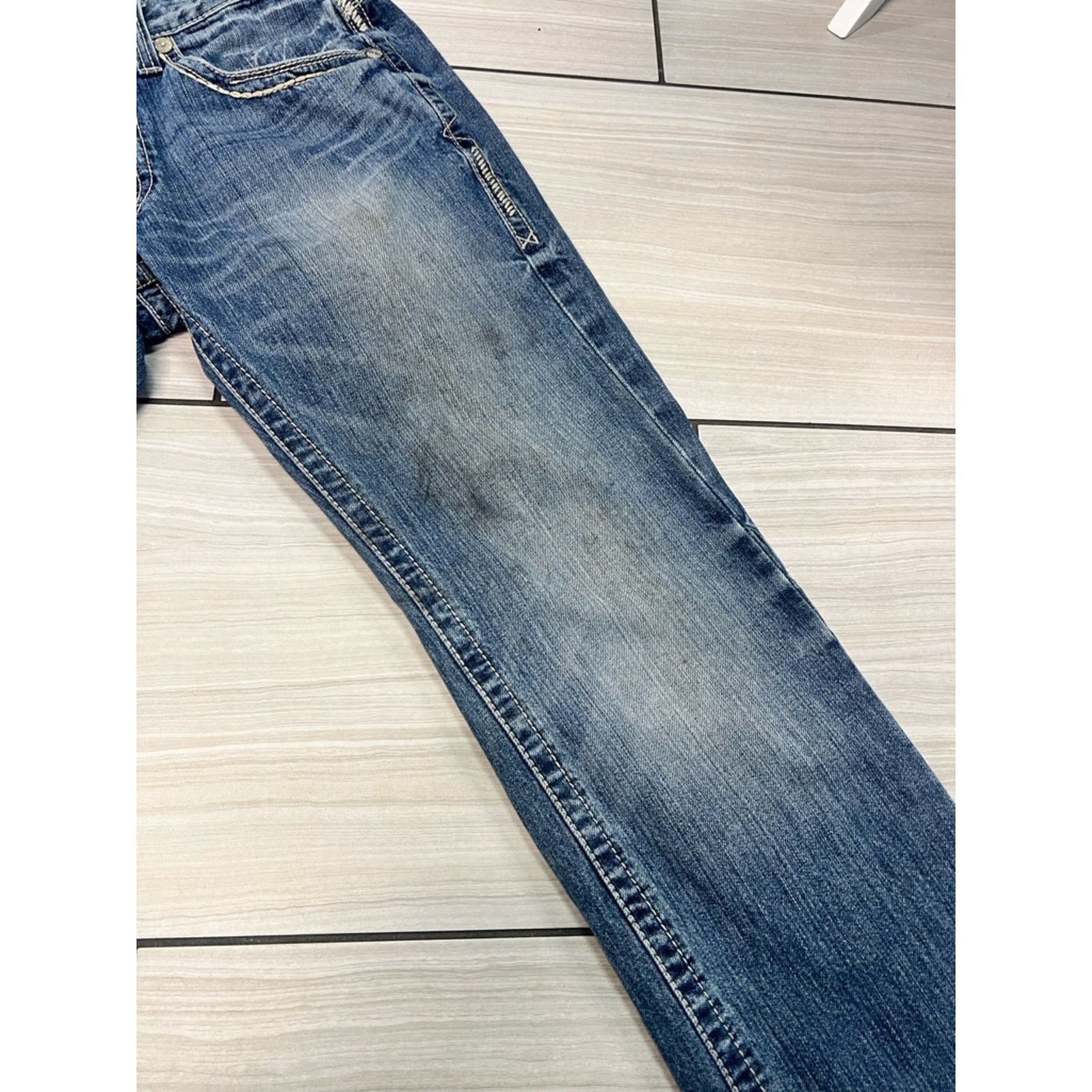 Ariat Ariat Western Bootcut Denim Distressed Jeans Size US 32 / EU 48 - 5 Thumbnail