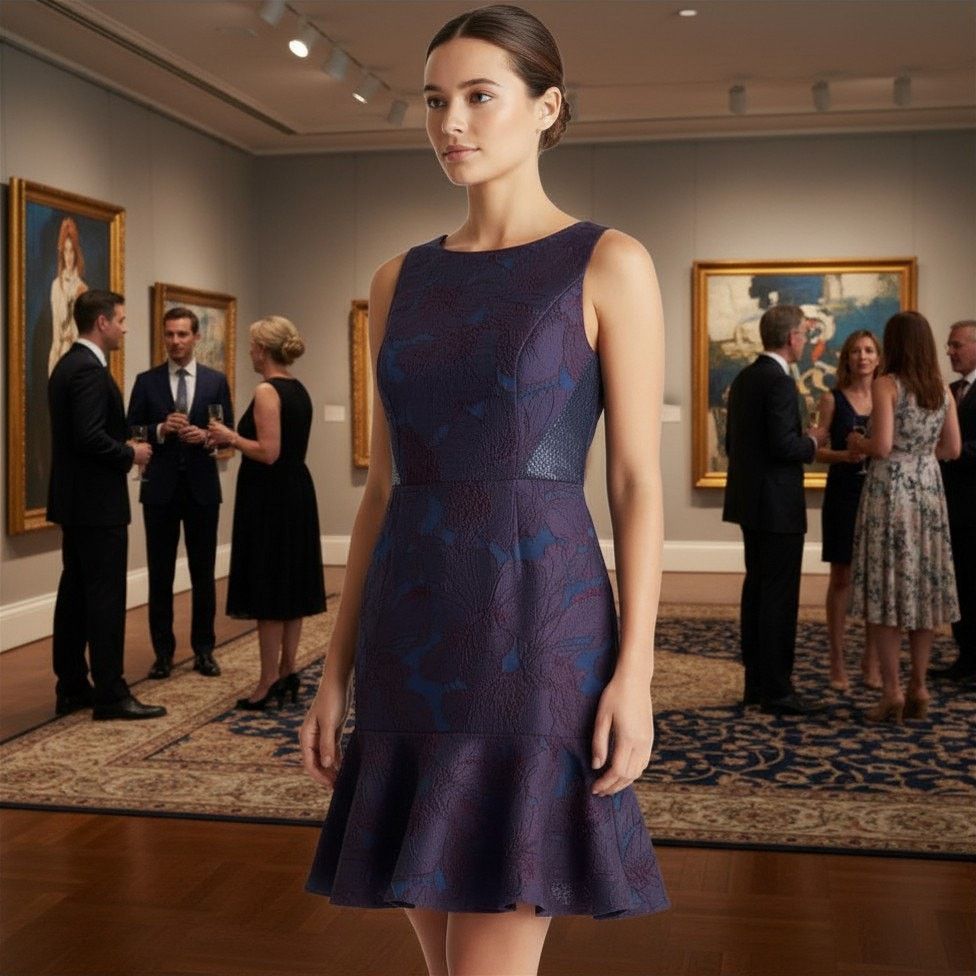 Monique Lhuillier Monique Lhuillier Floral Embroidered Knee-Length Dress,M/US8 Size M / US 6-8 / IT 42-44 - 4 Thumbnail