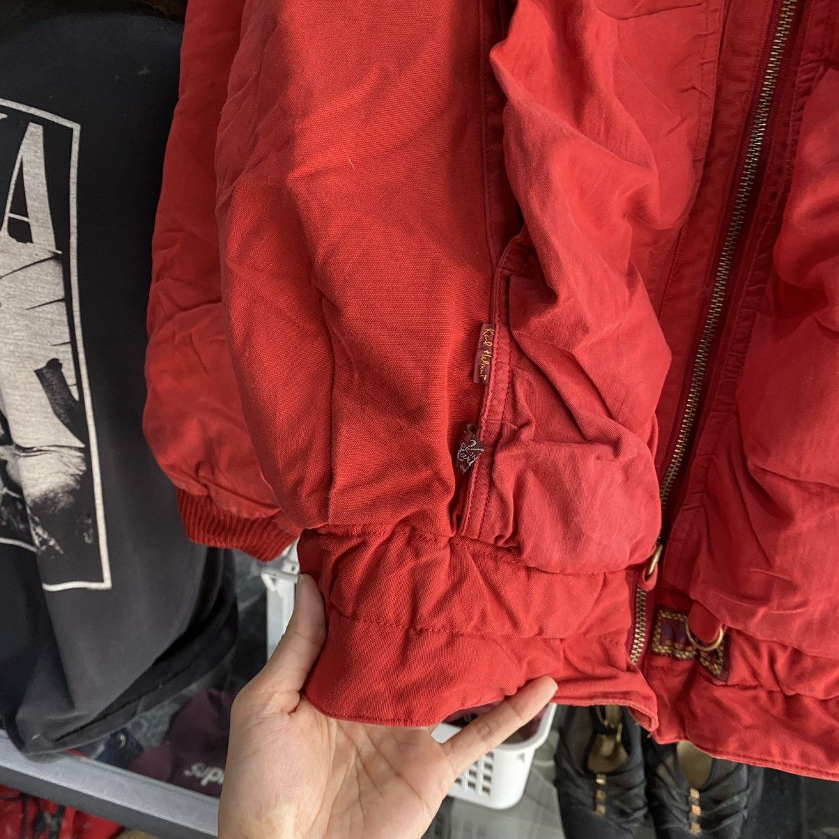 Karl Helmut RARE🔥 Karl Helmut Red Bomber jacket Hooded Size US M / EU 48-50 / 2 - 11 Thumbnail