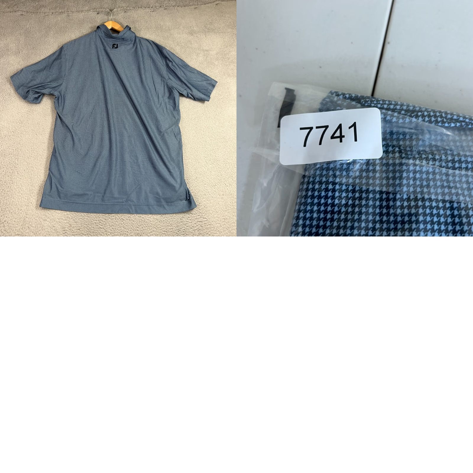 Footjoy FootJoy Polo Men’s XLarge Blue Houndstooth Performance Golf Polo Shirt XL Logo Size US XL / EU 56 / 4 - 8 Thumbnail