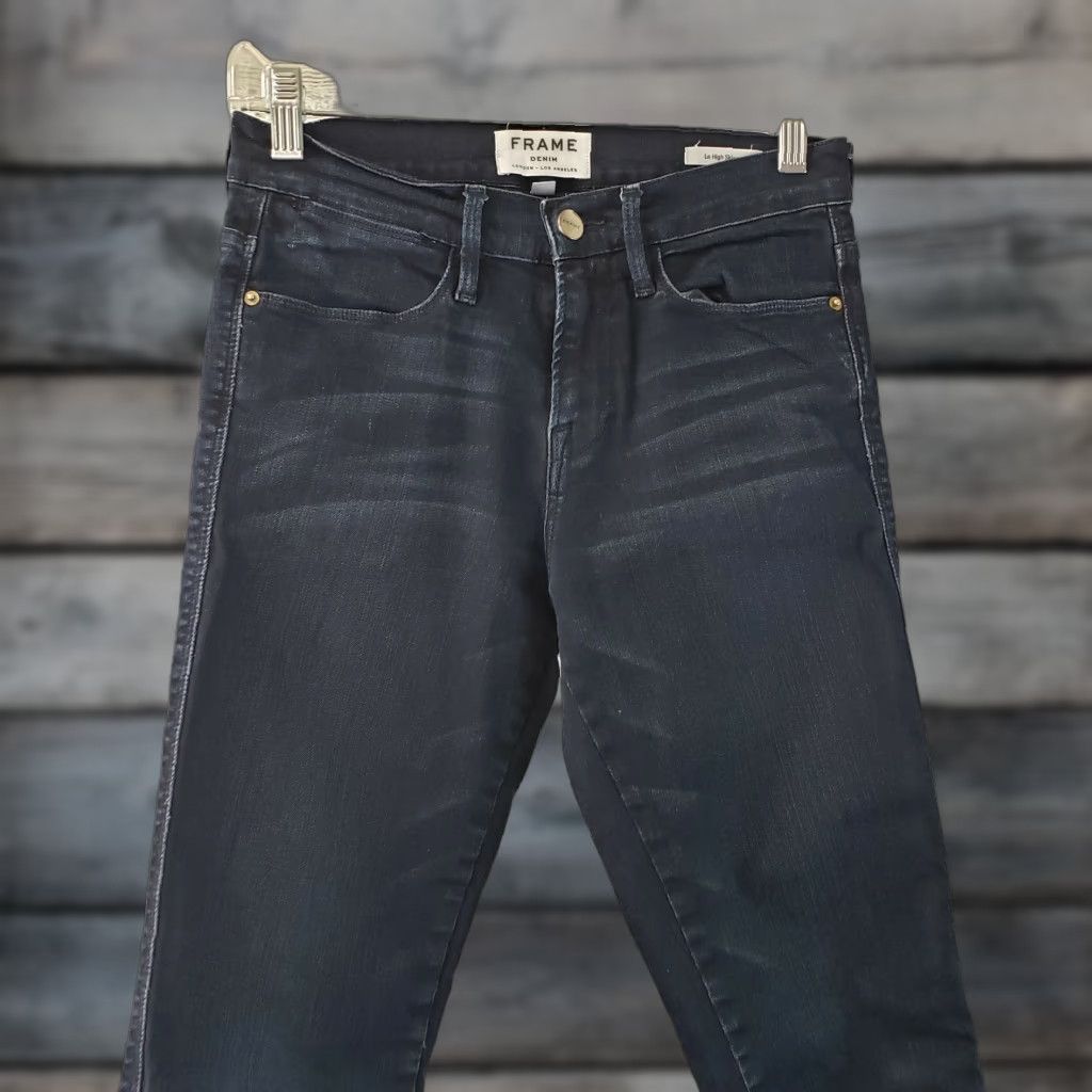 Vintage Frame Womens Le High Skinny Jeans Sz 26 Blue Dark Wash Mid Rise Cotton Blend Jeans Womens Size 26 Skinny Jeans Size 26" / US 2 / IT 38 - 1 Thumbnail