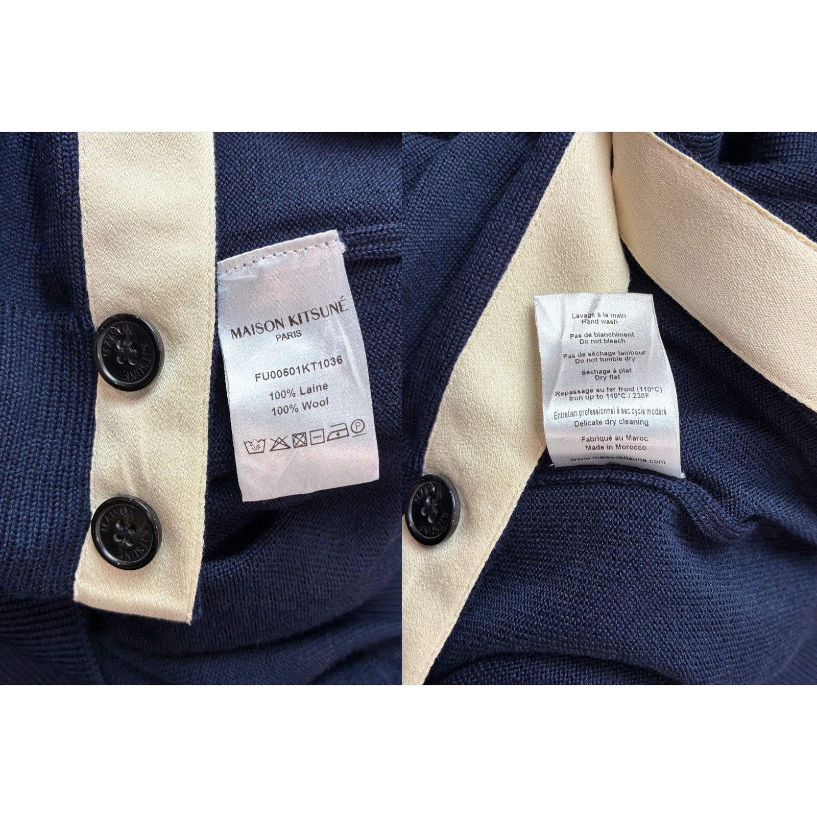 Maison Kitsune Maison Kitsune Navy Wool Fox Logo Cardigan L Size L / US 10 / IT 46 - 3 Thumbnail