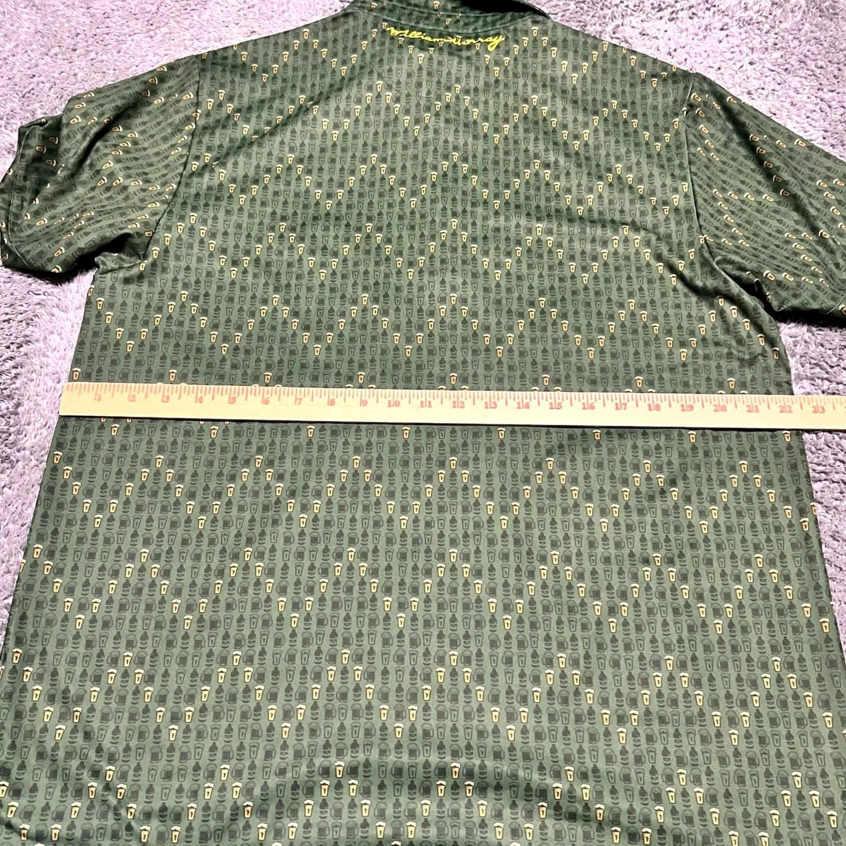 Vintage William Murray Polo Shirt Mens Large Green Performance Golf Beer All Over Print Shirt Mens L Green Modern Polo Golf Tee Size US L / EU 52-54 / 3 - 6 Thumbnail
