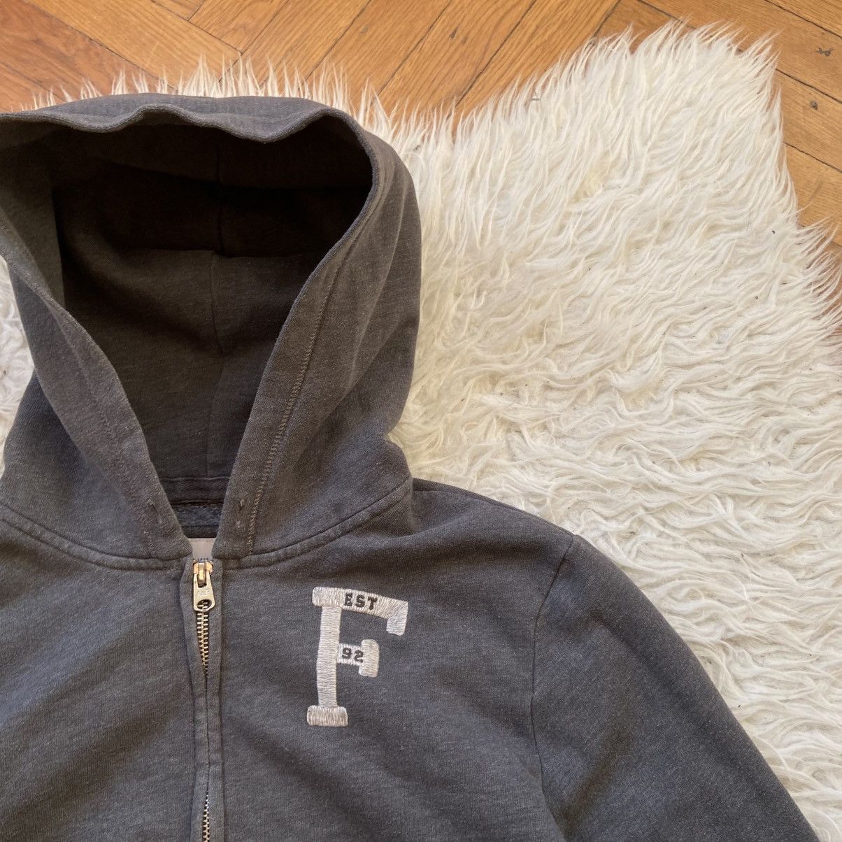 Abercrombie & Fitch 📌 Y2K Abercrombie & Fitch Zip-Up Hoodie Embroidered logo Size L / US 10 / IT 46 - 4 Thumbnail