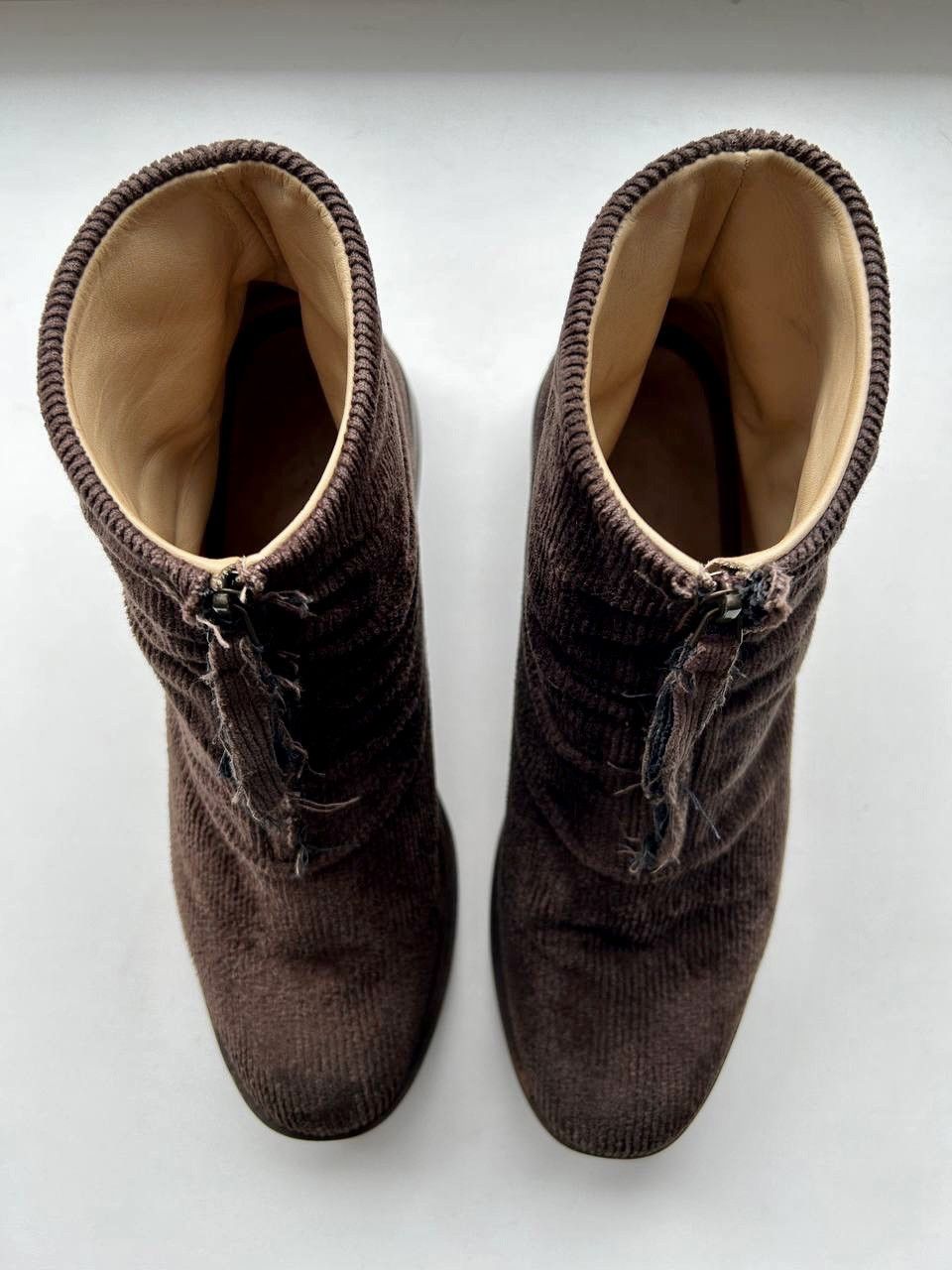 Cherevichkiotvichki Cherevichkiotvichki Layered Corduroy Leather Ankle Zip Boots Size US 9 / EU 42 - 10 Thumbnail