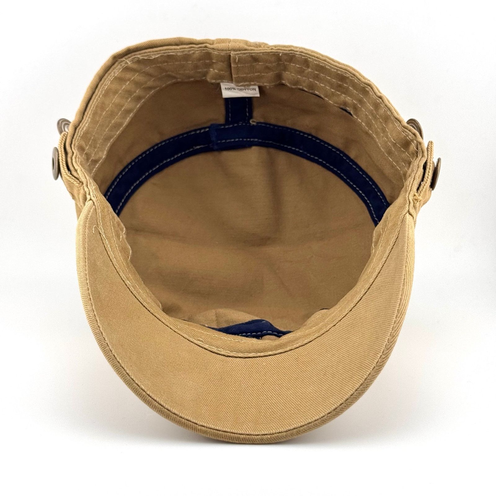 Japanese Brand Y2K Blank Distressed Military Work Vintage Khaki Patrol Cap Size ONE SIZE - 4 Thumbnail