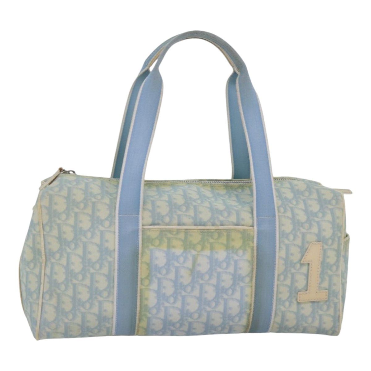 Trotter Blue Canvas Handbag (Pre-Owned)