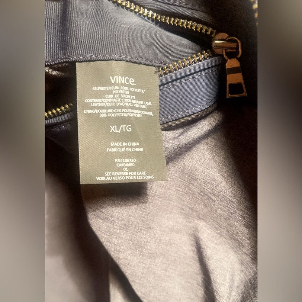 Vince Vince nylon leather casual lightweight fill zipper jacket Size US XL / EU 56 / 4 - 4 Thumbnail