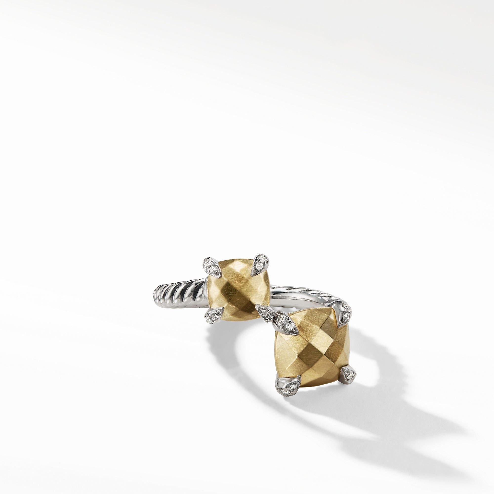 David Yurman o1w1db10325 Chatelaine Bypass Ring Gold and Diamonds Size ONE SIZE - 1 Thumbnail