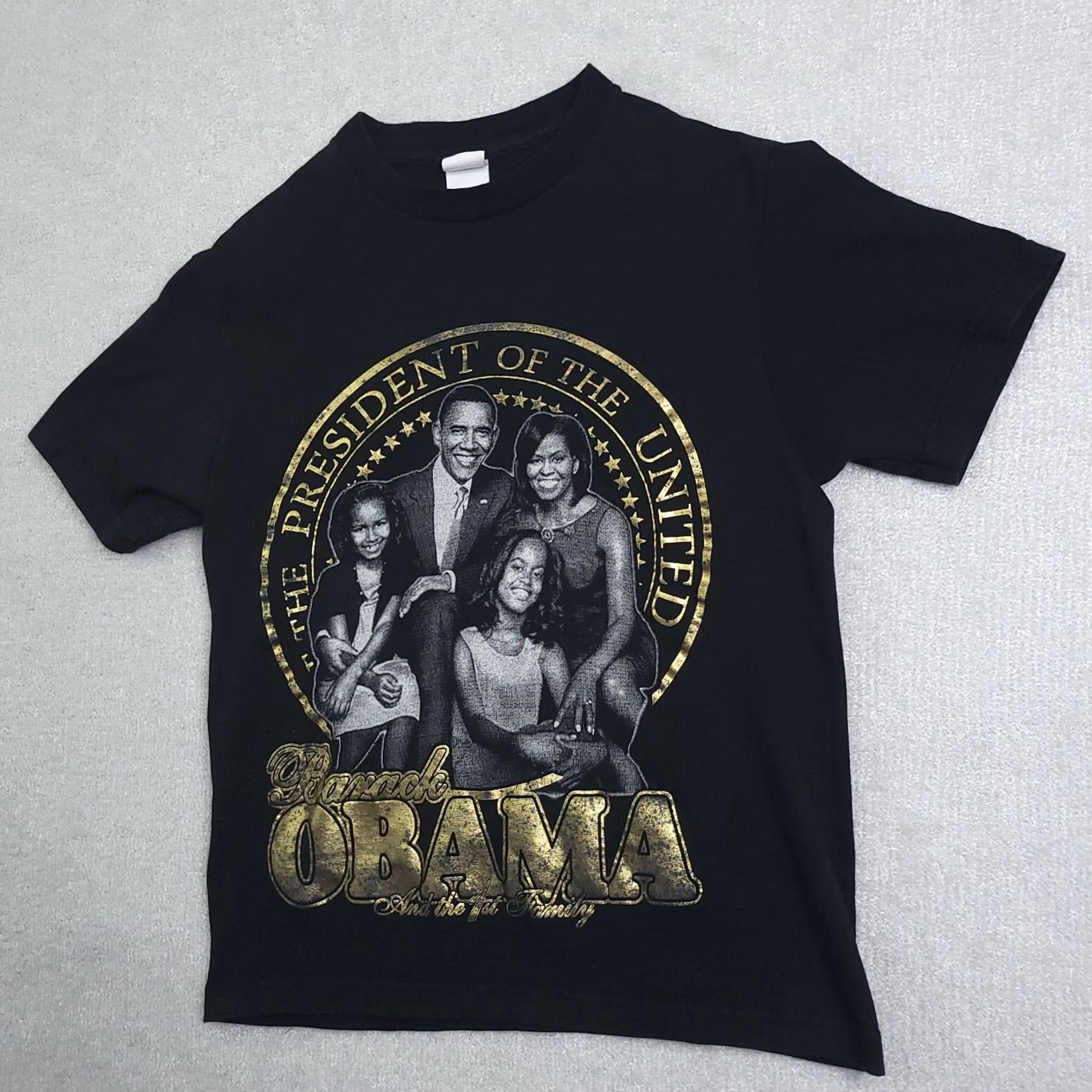 Vintage Barack Obama Presidential Family T Shirt Adult Medium Black 2000s Womens Size M / US 6-8 / IT 42-44 - 2 Thumbnail