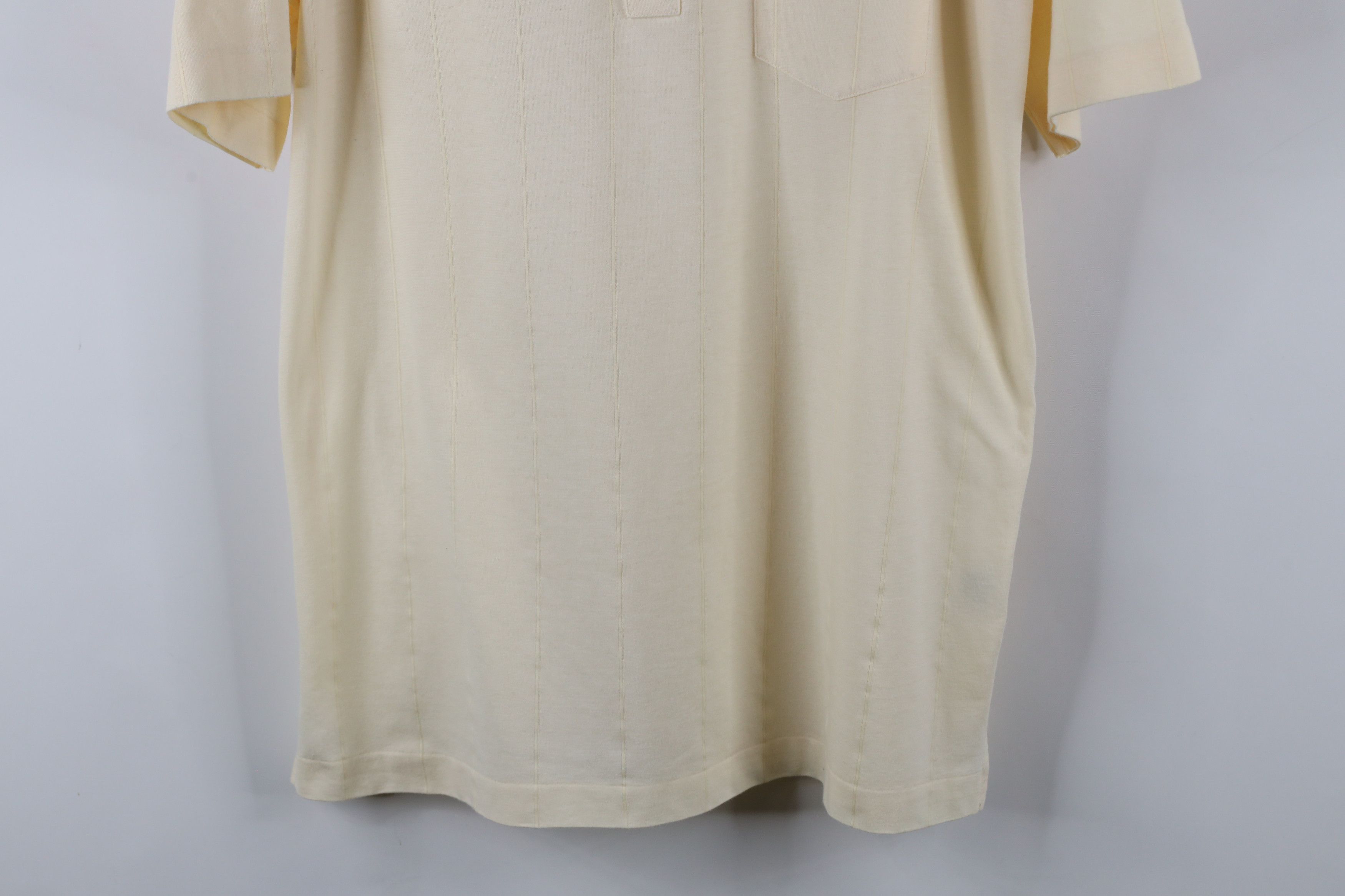 Vintage Vintage 70s Streetwear Knit Collared Polo Shirt Cream Size US L / EU 52-54 / 3 - 3 Thumbnail