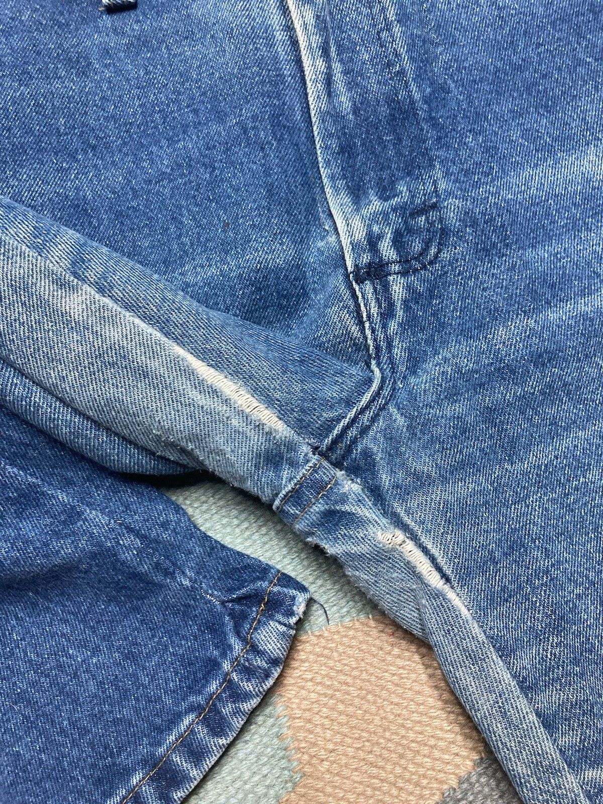Vintage 80s rustler jeans worn faded denim straight talon USA 37x30 Size US 37 - 6 Thumbnail