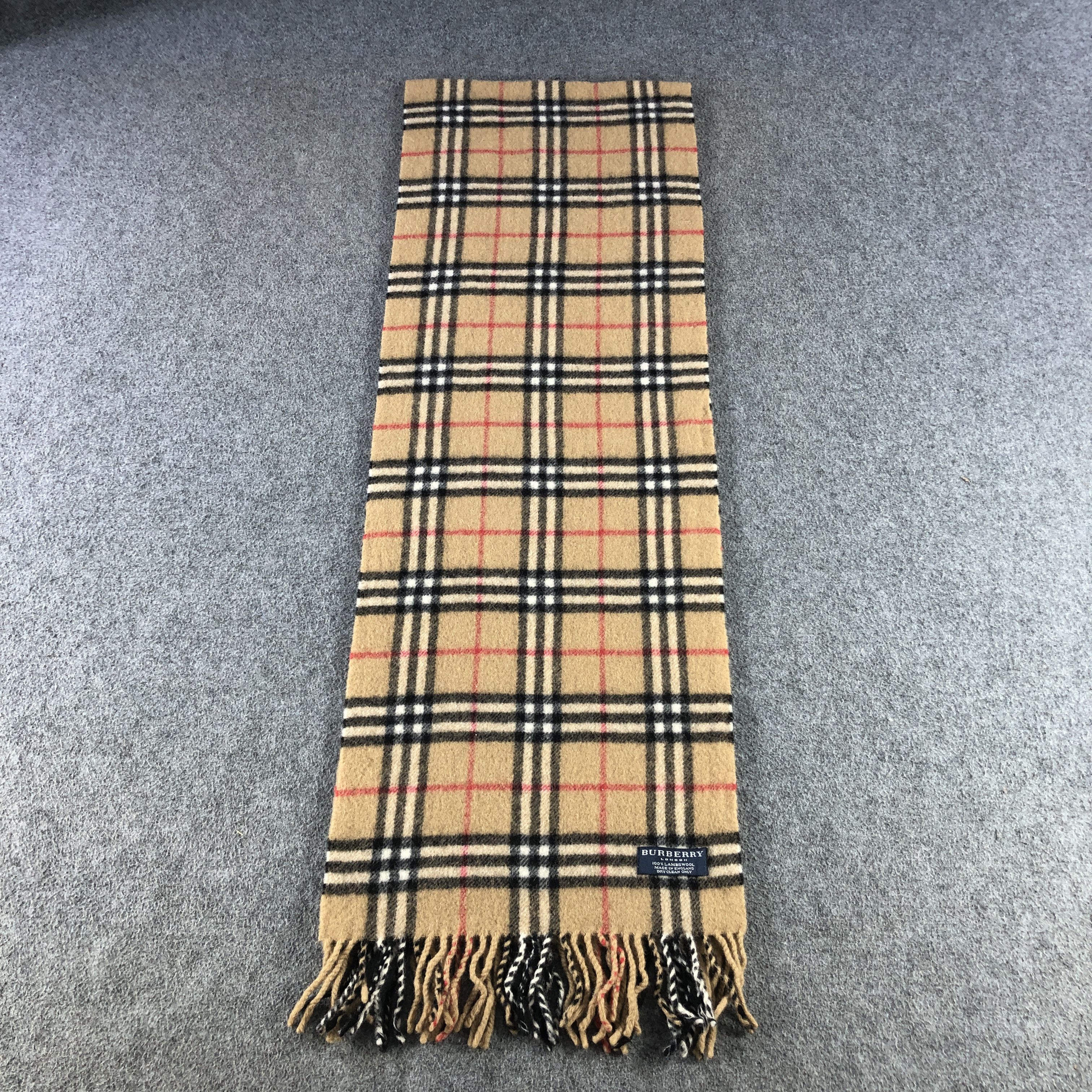Burberry Burberry Tan Nova Check Wool Scarf Muffler V2877 Size ONE SIZE - 2 Thumbnail