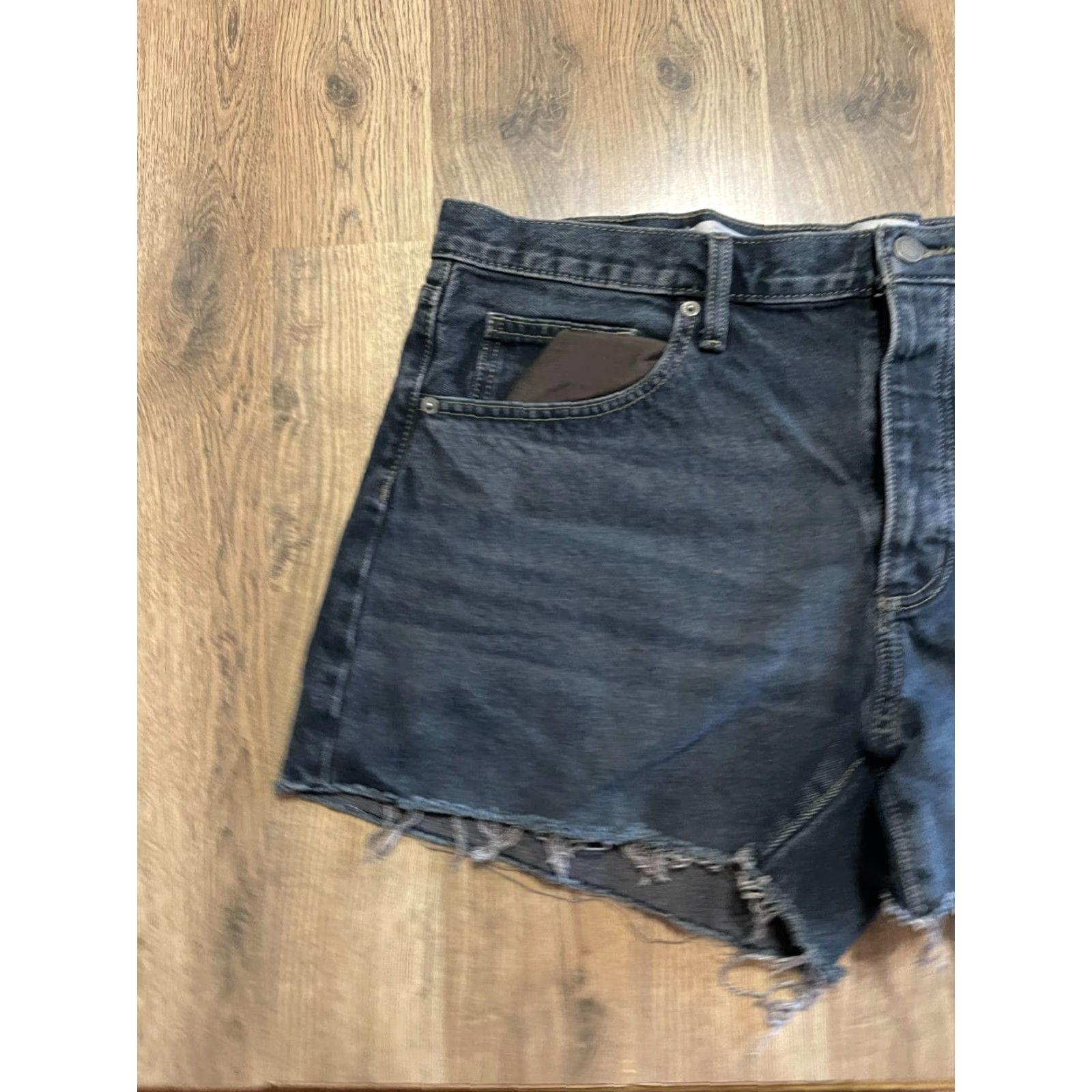 Vintage Universal Thread Shorts Women Size 16 Black Denim Cut-Off Solid University Modern Womens Size 38" / US 16 / IT 52 - 3 Thumbnail