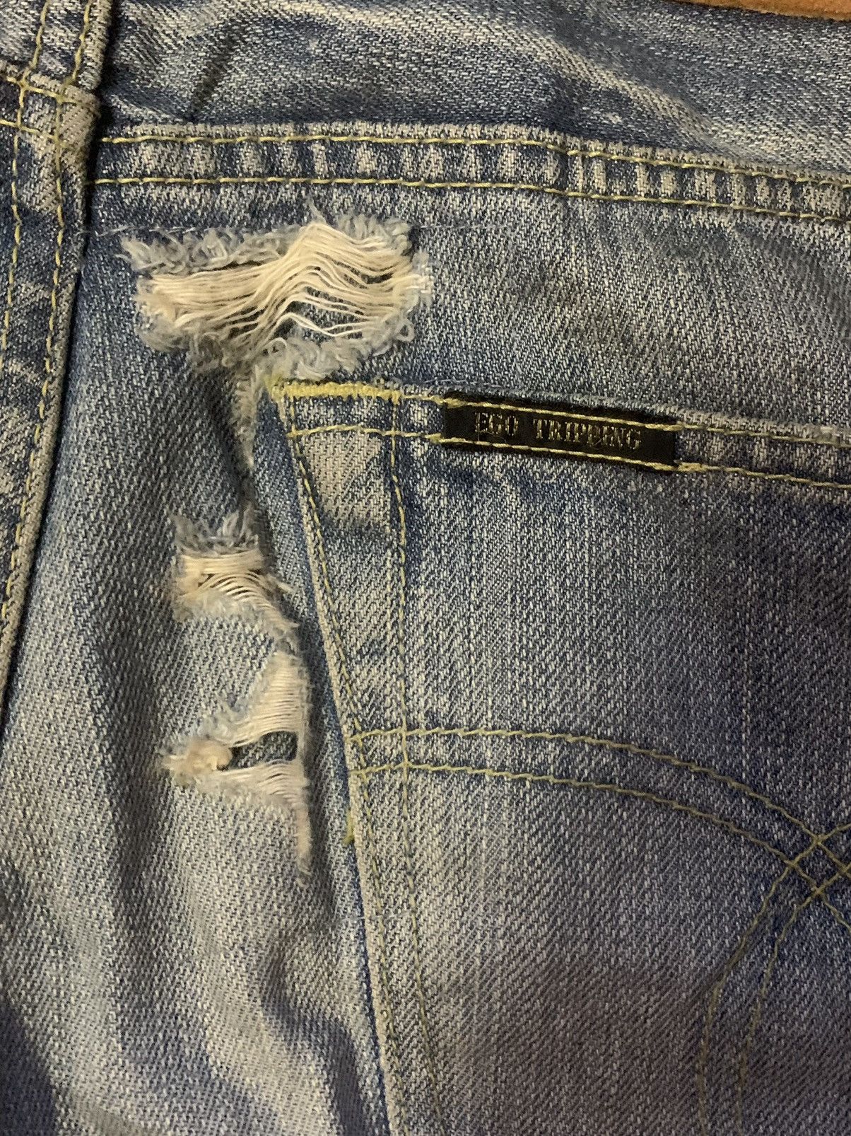 Ego Tripping × Japanese Brand × Vintage Ego Tripping Selvedge Flare Denim Jeans Size US 32 / EU 48 - 12 Thumbnail