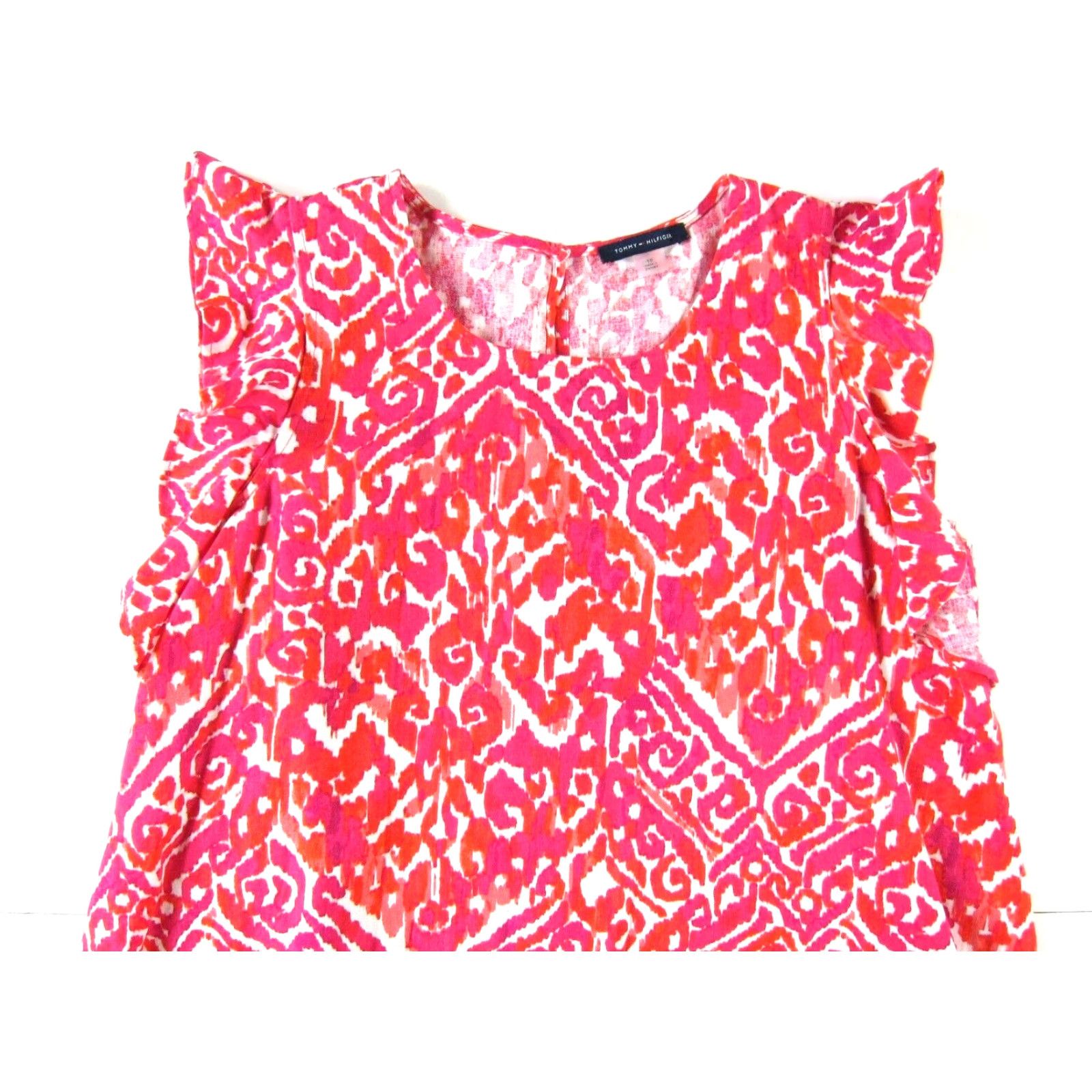 Tommy Hilfiger Tommy Hilfiger Linen Blend Pink White Paisley Cap Sleeve Shift Tunic Dress 10 Size L / US 10 / IT 46 - 4 Thumbnail