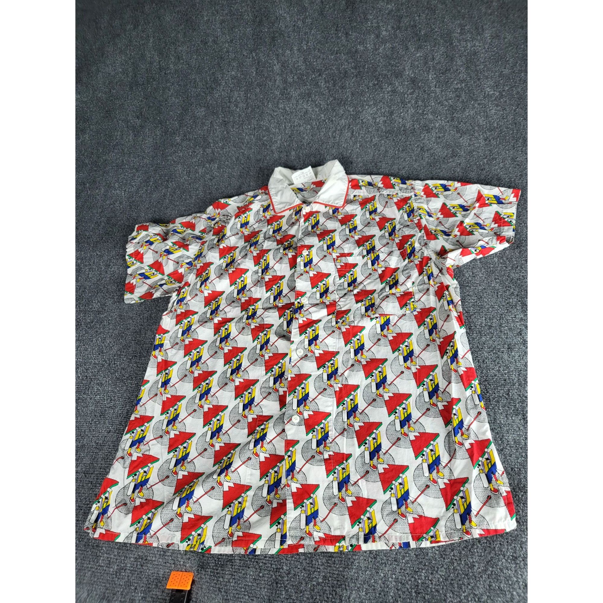 Vintage Esprit Sport mountaineering golfer mashup print shir