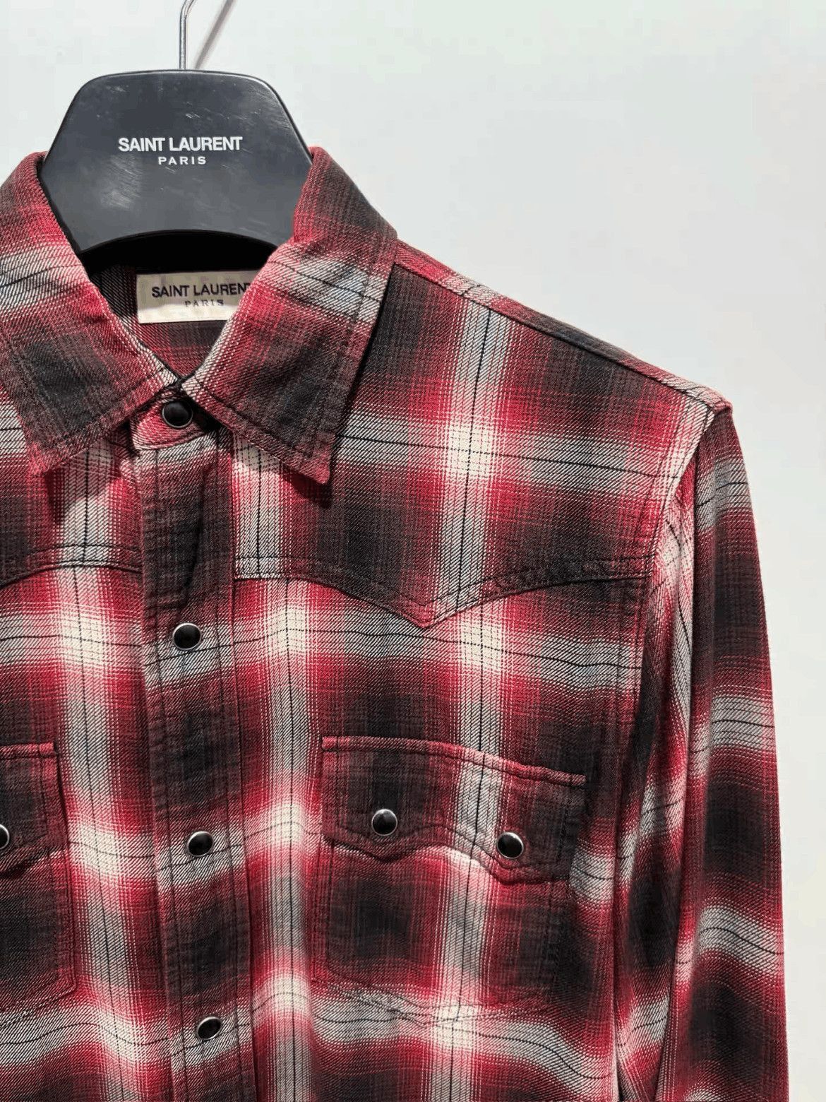 Saint Laurent Paris Saint Laurent Paris by Hedi 16AW Western Plaid Shirt-2508 Size US S / EU 44-46 / 1 - 3 Thumbnail
