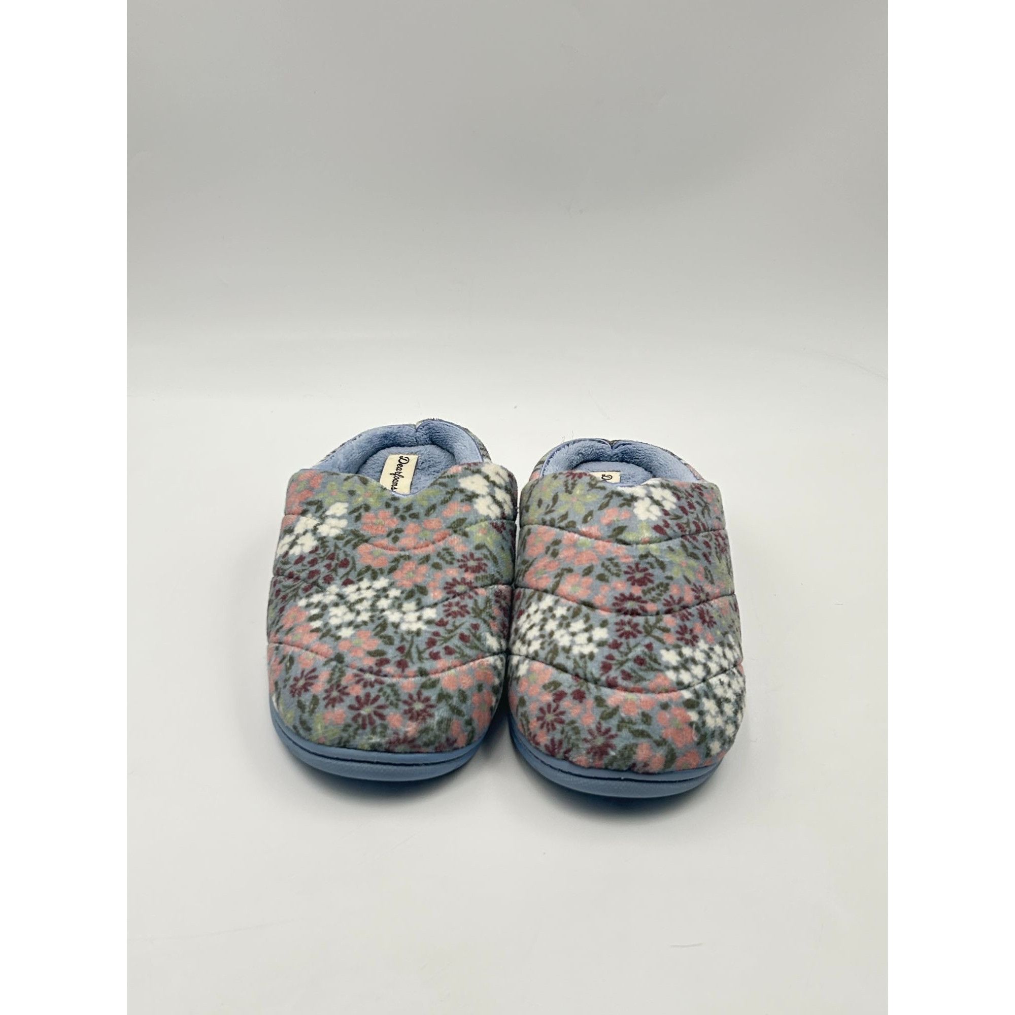 Other Dearfoams Womens Slippers Floral Memory Foam House Shoes Blu Size US 9 / IT 39 - 2 Thumbnail