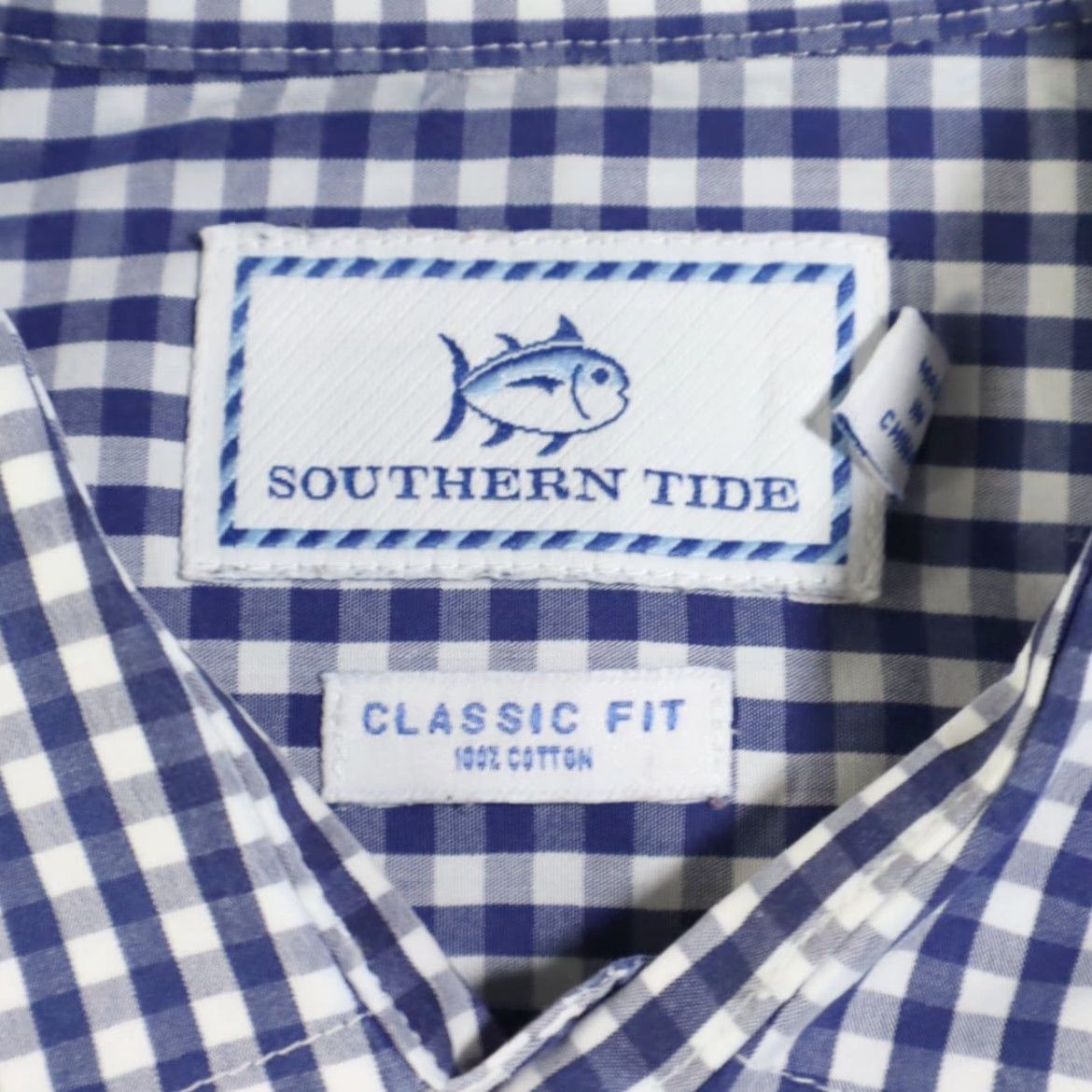 Southern Tide Southern Tide Shirt Blue L Mens Button Down Poplin Check Classic Fit Long Sleeve Size US L / EU 52-54 / 3 - 5 Thumbnail