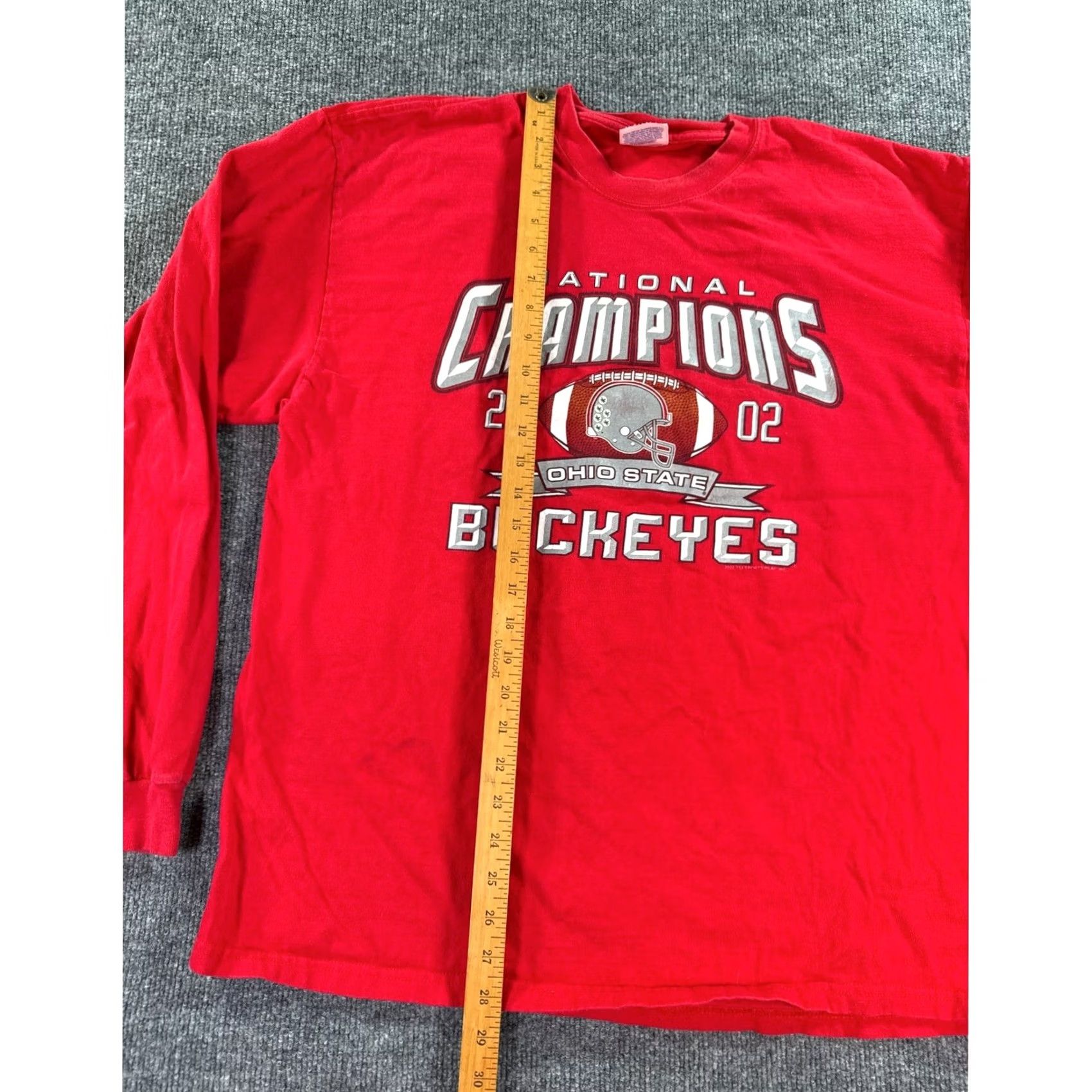 Hanes VINTAGE Ohio State Buckeyes Shirt Mens XL Red 2002 National Champions Long Sleeve Hanes Beefy-T Size US XL / EU 56 / 4 - 7 Thumbnail