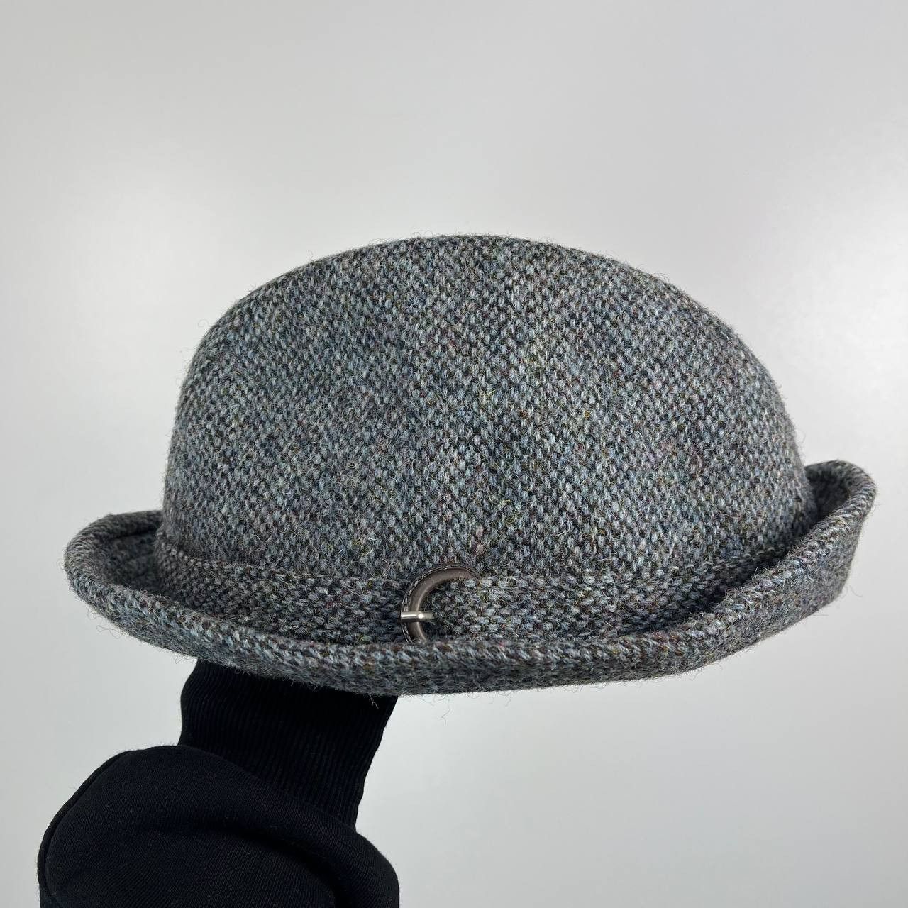Harris Tweed Harris Tweed Grey Wool Vintage Hat Bowler Roll Brim Size ONE SIZE - 2 Thumbnail