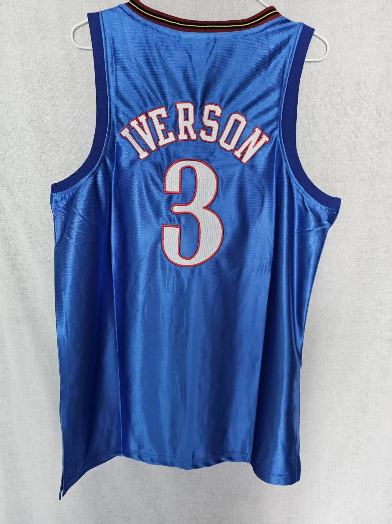 NBA 76ers #3 Allen Iverson Jersey Double Stitched Blue Size US M / EU 48-50 / 2 - 2 Thumbnail