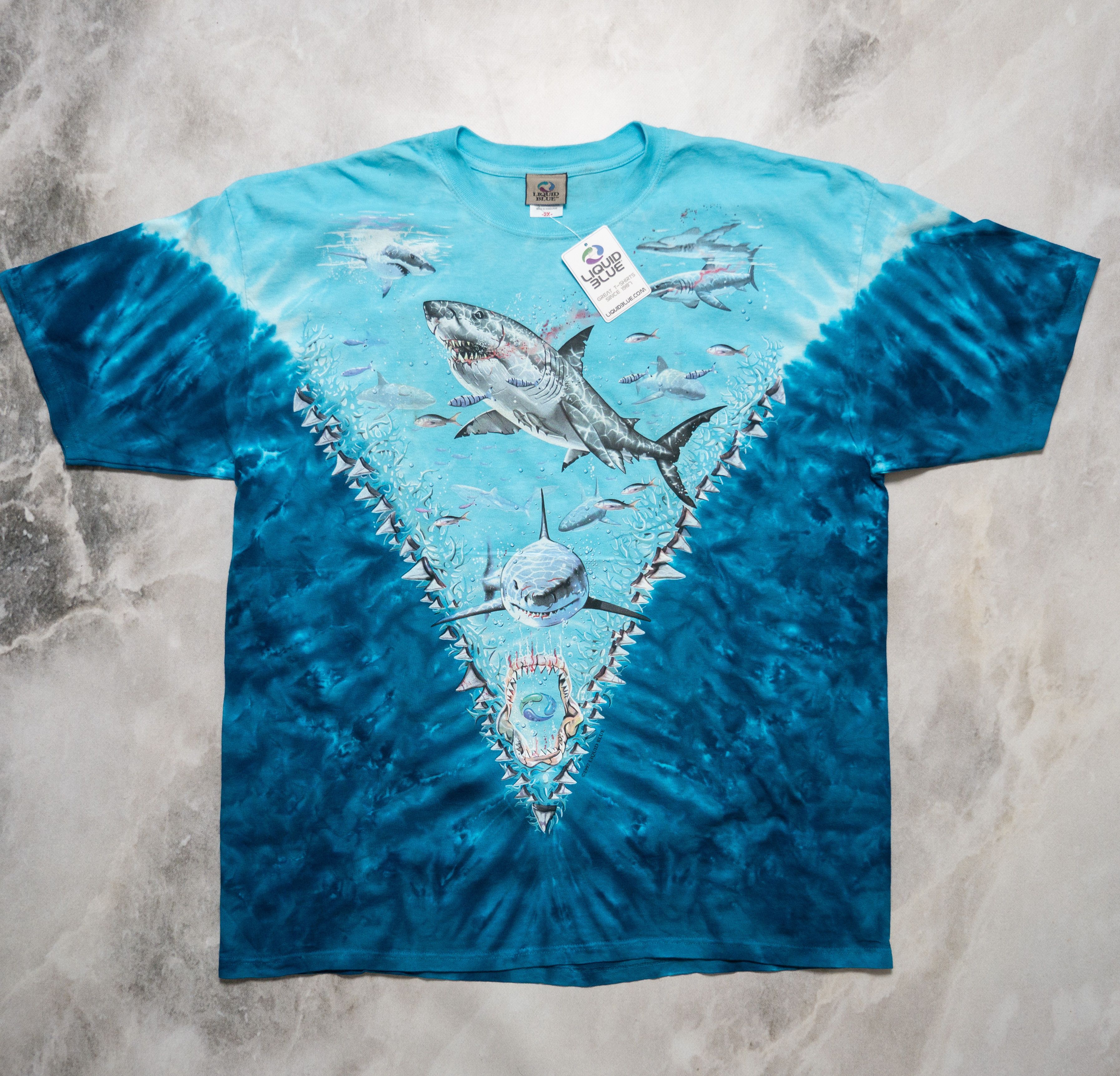 Liquid Blue × Vintage Vintage Liquid Blue Sharks Deadstock NWT T-shirt 2X Size US XXL / EU 58 / 5 - 1 Thumbnail