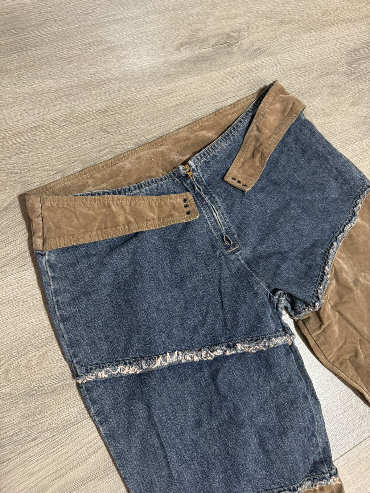 Japanese Brand × Vintage Vintage Patchwork Flare Pants 80s Size 30" / US 8 / IT 44 - 5 Thumbnail