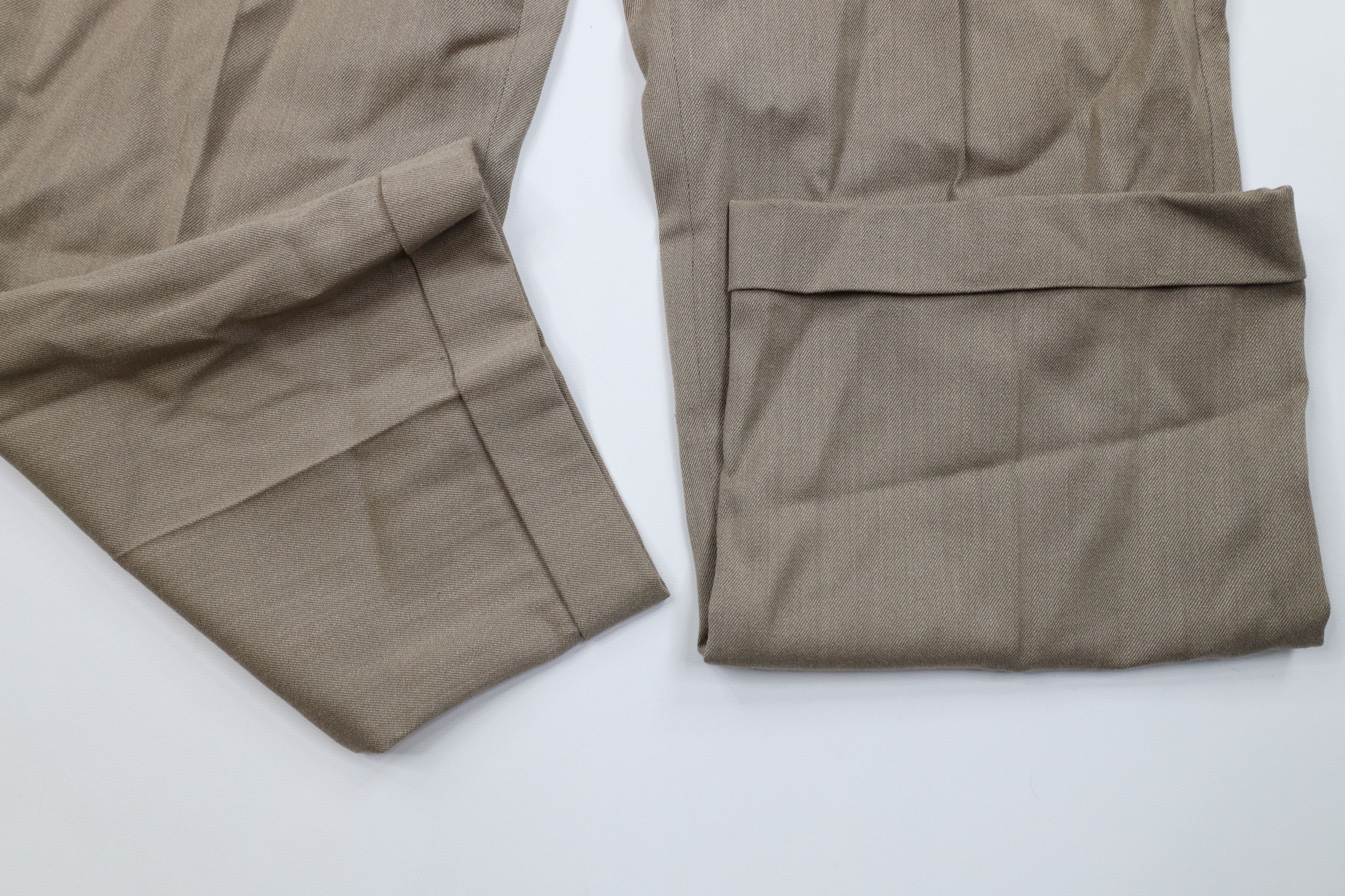 Vintage Vintage 70s Streetwear Pleated Wide Leg Wool Chino Pants USA Size US 36 / EU 52 - 5 Thumbnail